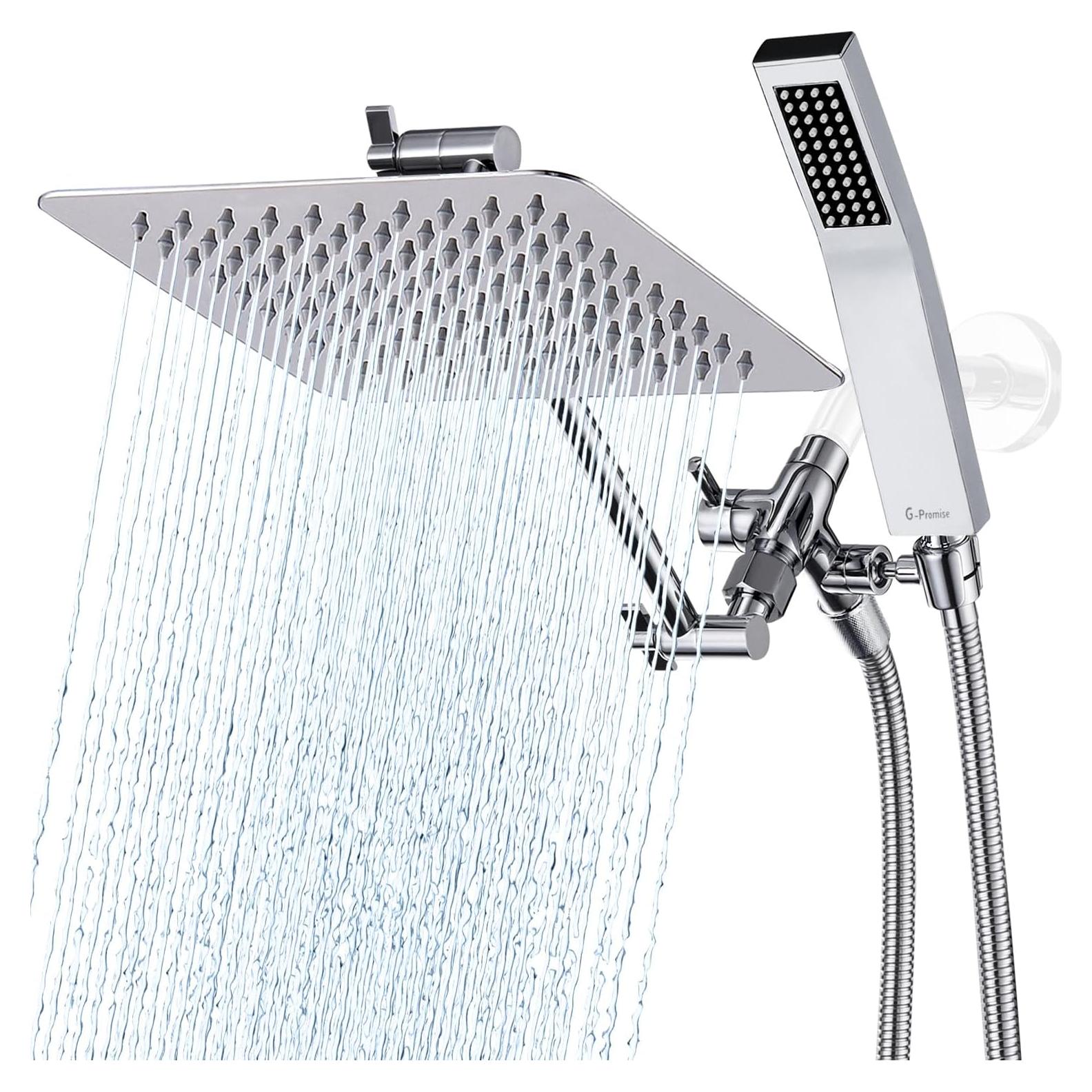 Cabezal de Ducha Cuadrado G-Promise 20 cm Cromo Metal