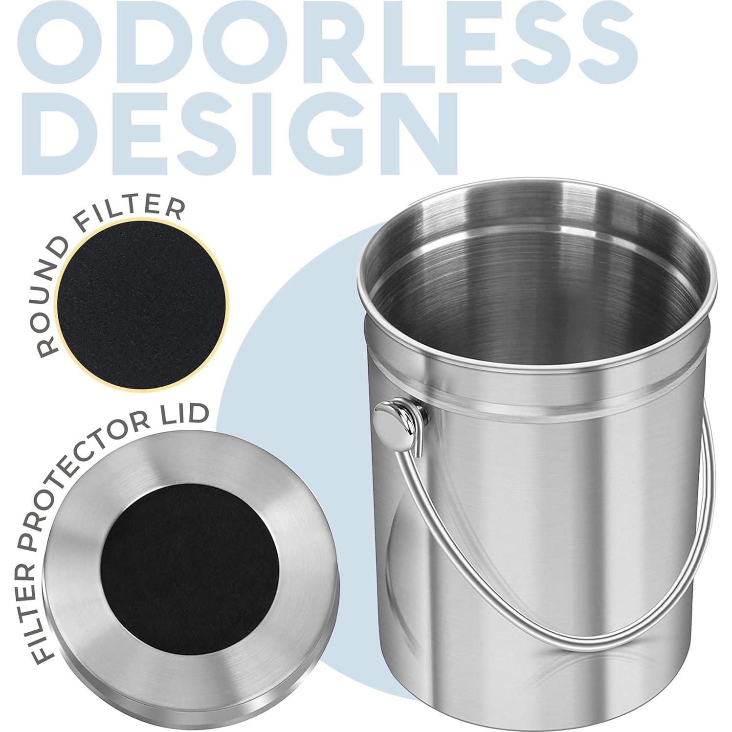 Bin de Compostaje EPICA 1.3 Galones Acero Inoxidable