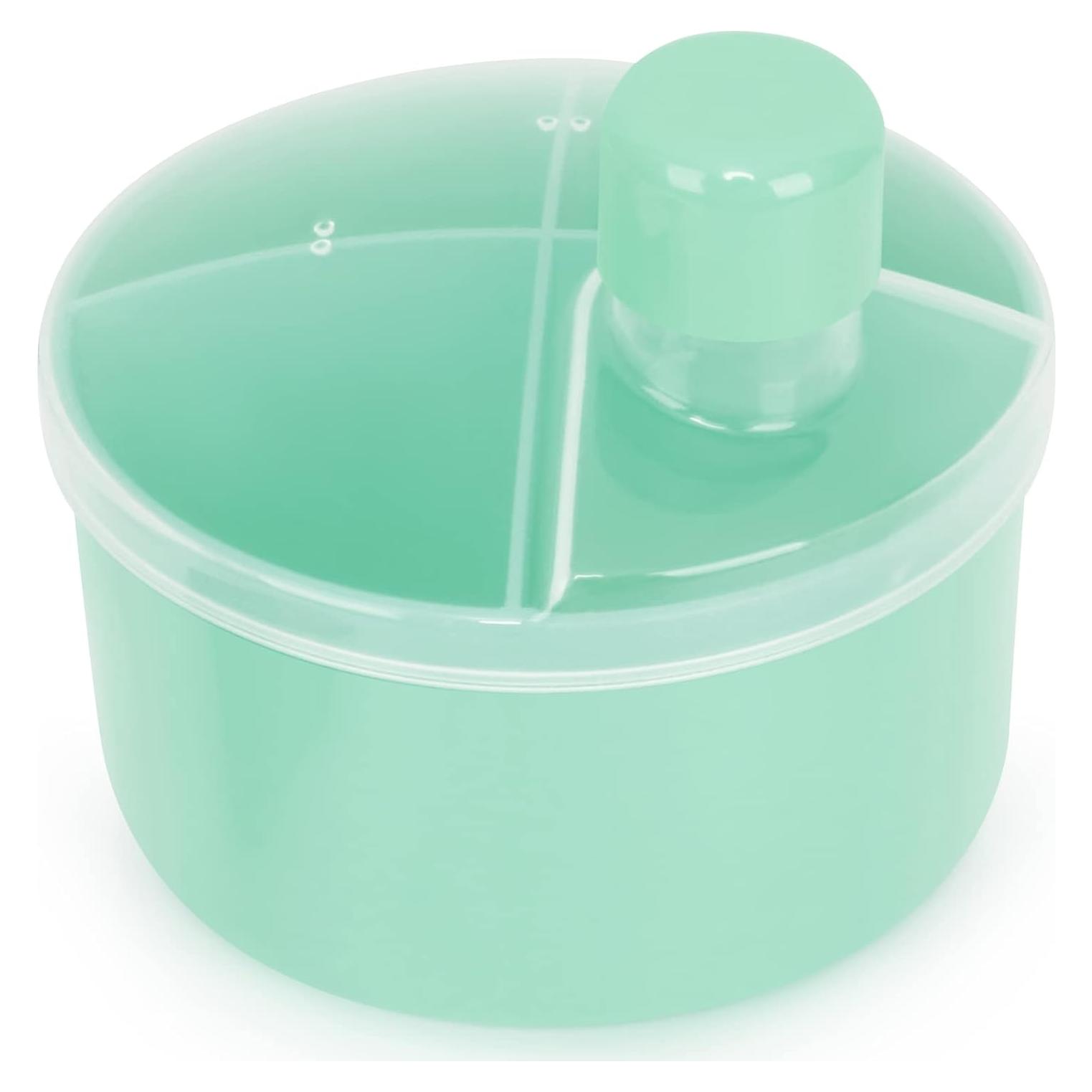 Dispensador de Fórmula Accmor Verde 4 Compartimentos a Prueba de Derrames