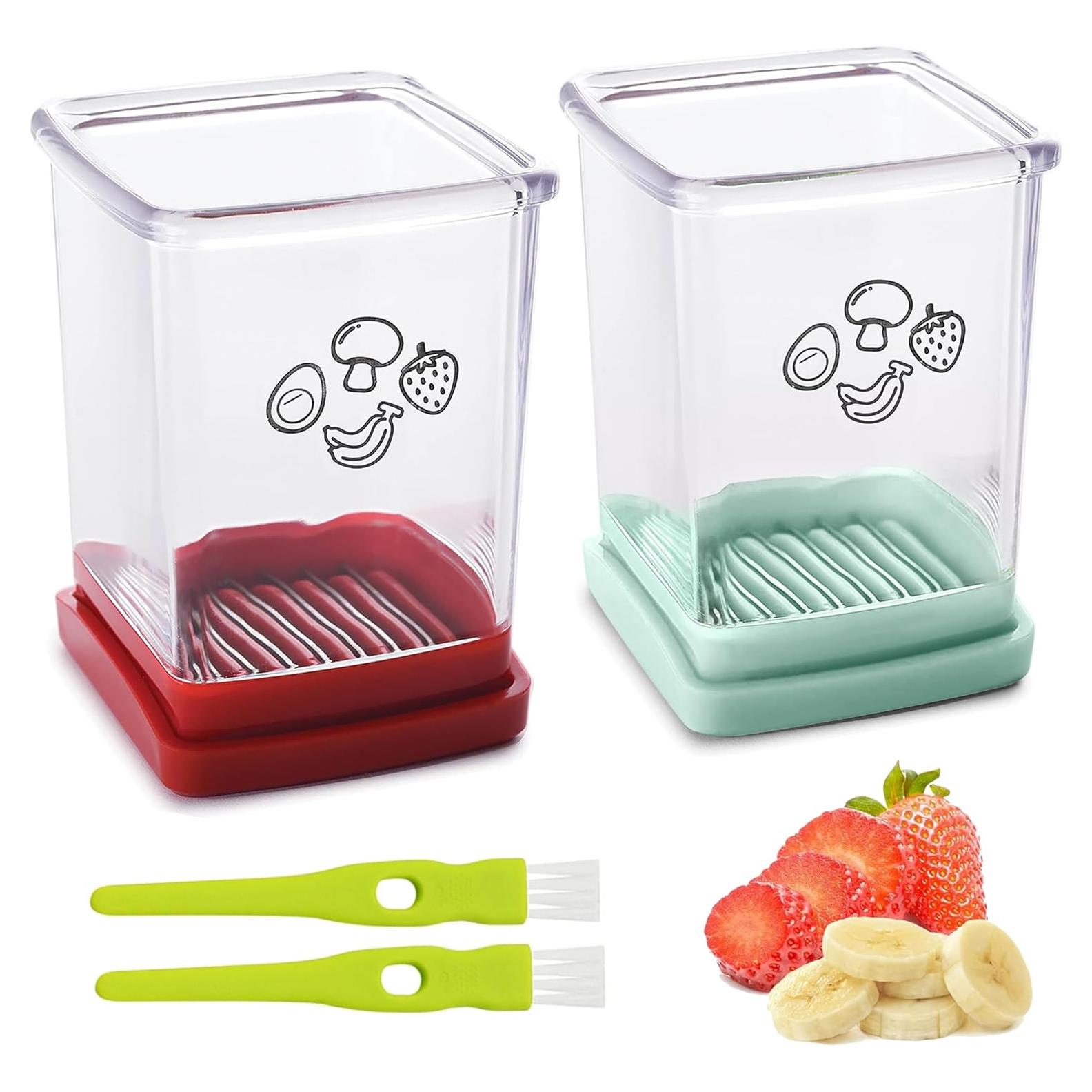 Cortador de Frutas ERHIRY Acero Inoxidable 2 Pcs Antideslizante