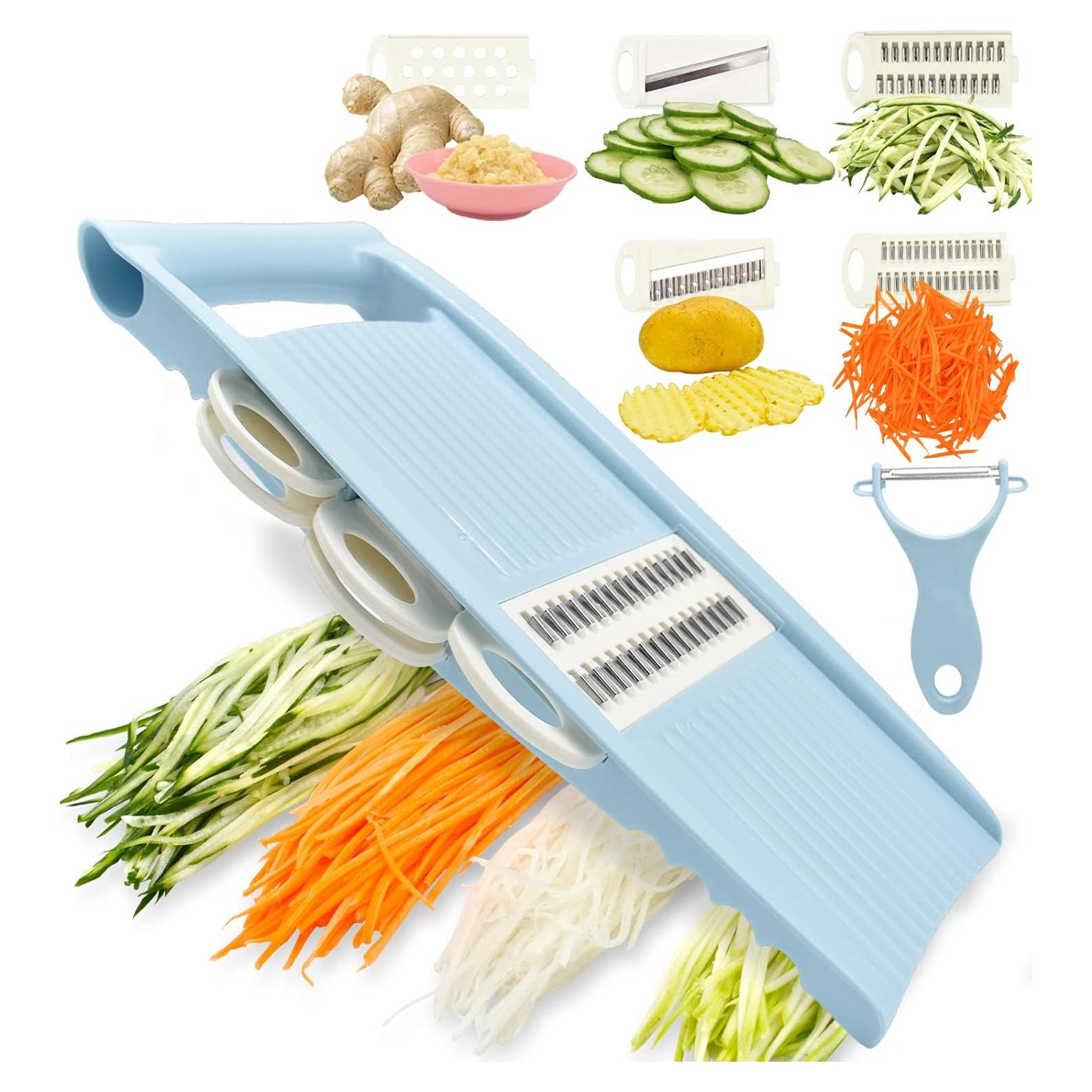 Mandolina 5 en 1 NACOLUS Cortador de Verduras Azul 0.18 kg