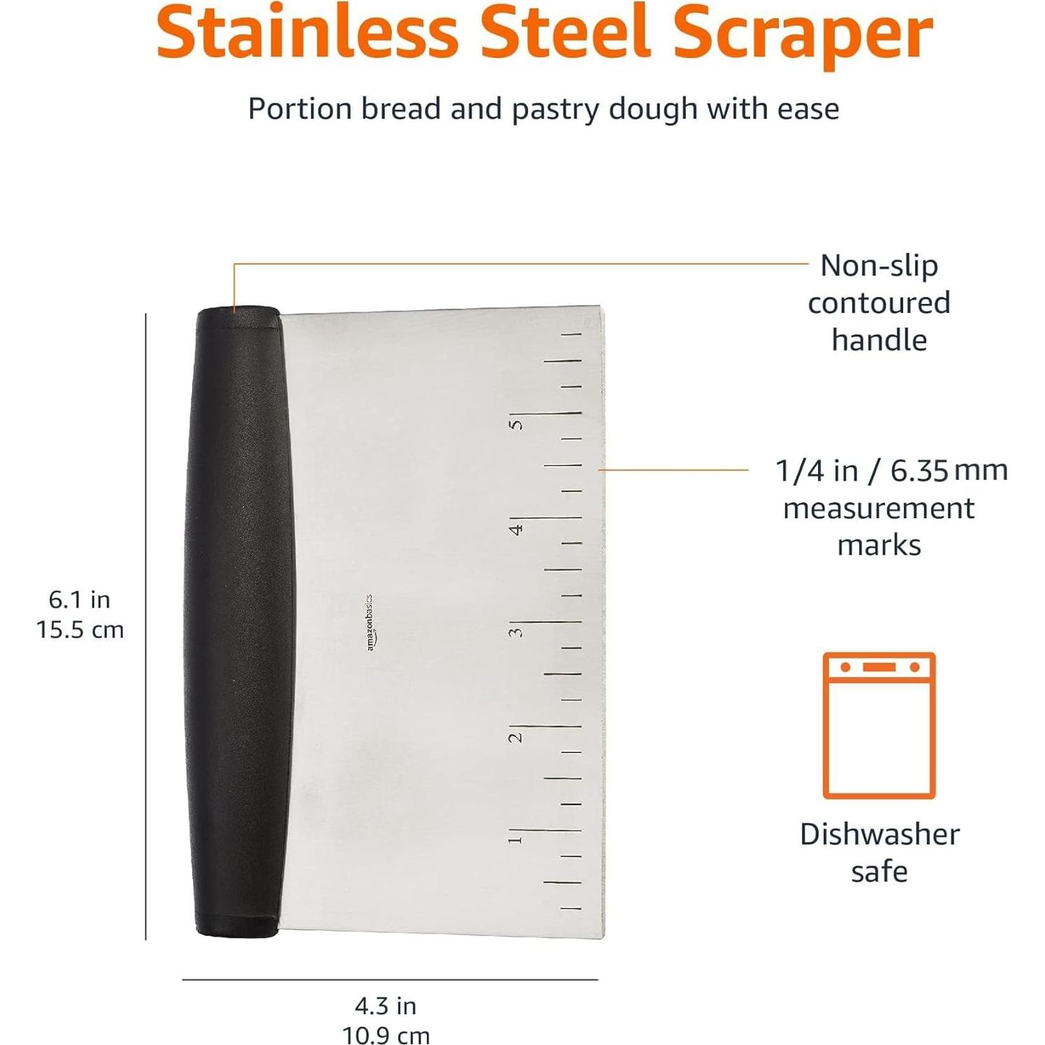 Raspador Cortador Multiusos Amazon Basics 15,24 cm Acero Inoxidable