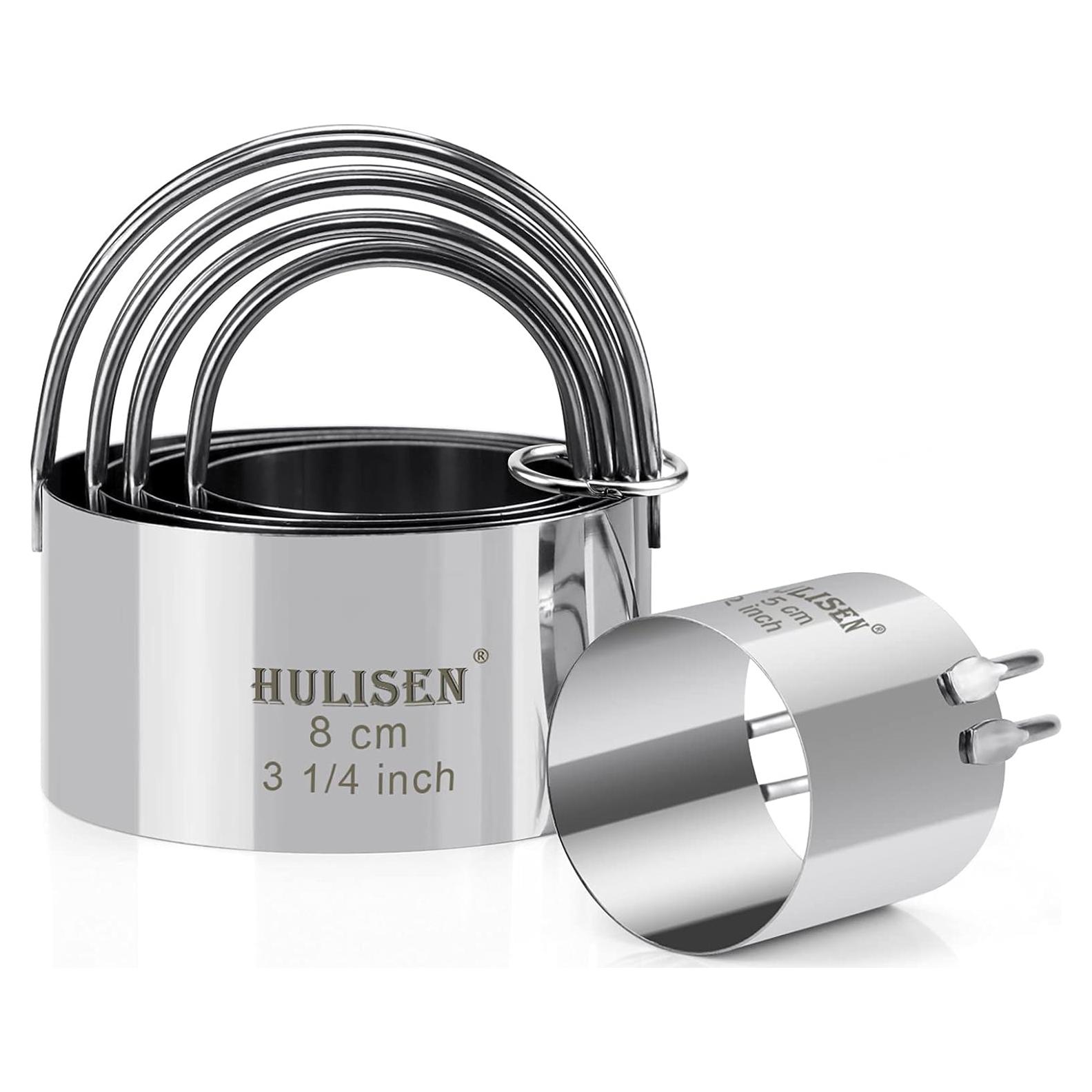 Juego de Cortadores de Galletas HULISEN 5 Piezas Acero Inoxidable