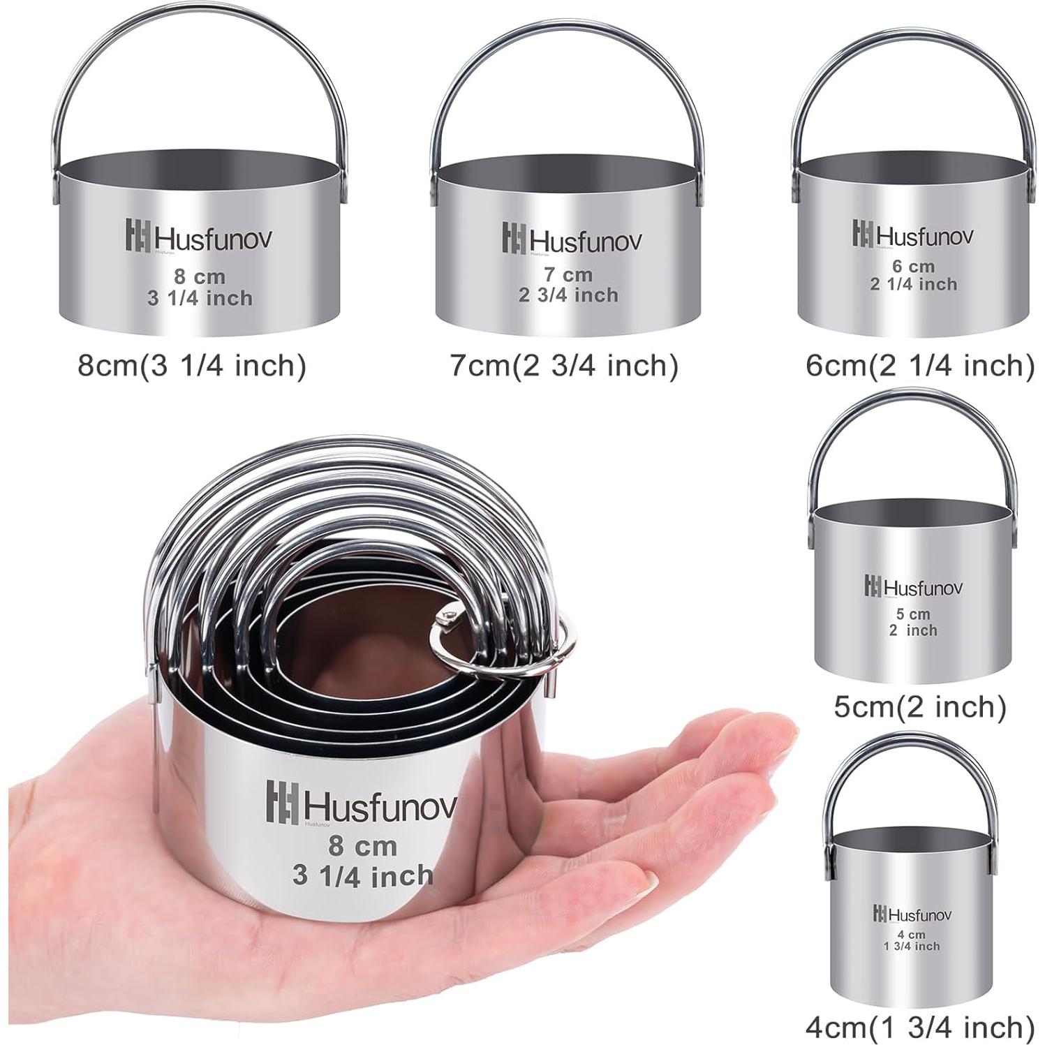 Juego de Cortadores de Galletas Redondos Husfunov 5 Piezas