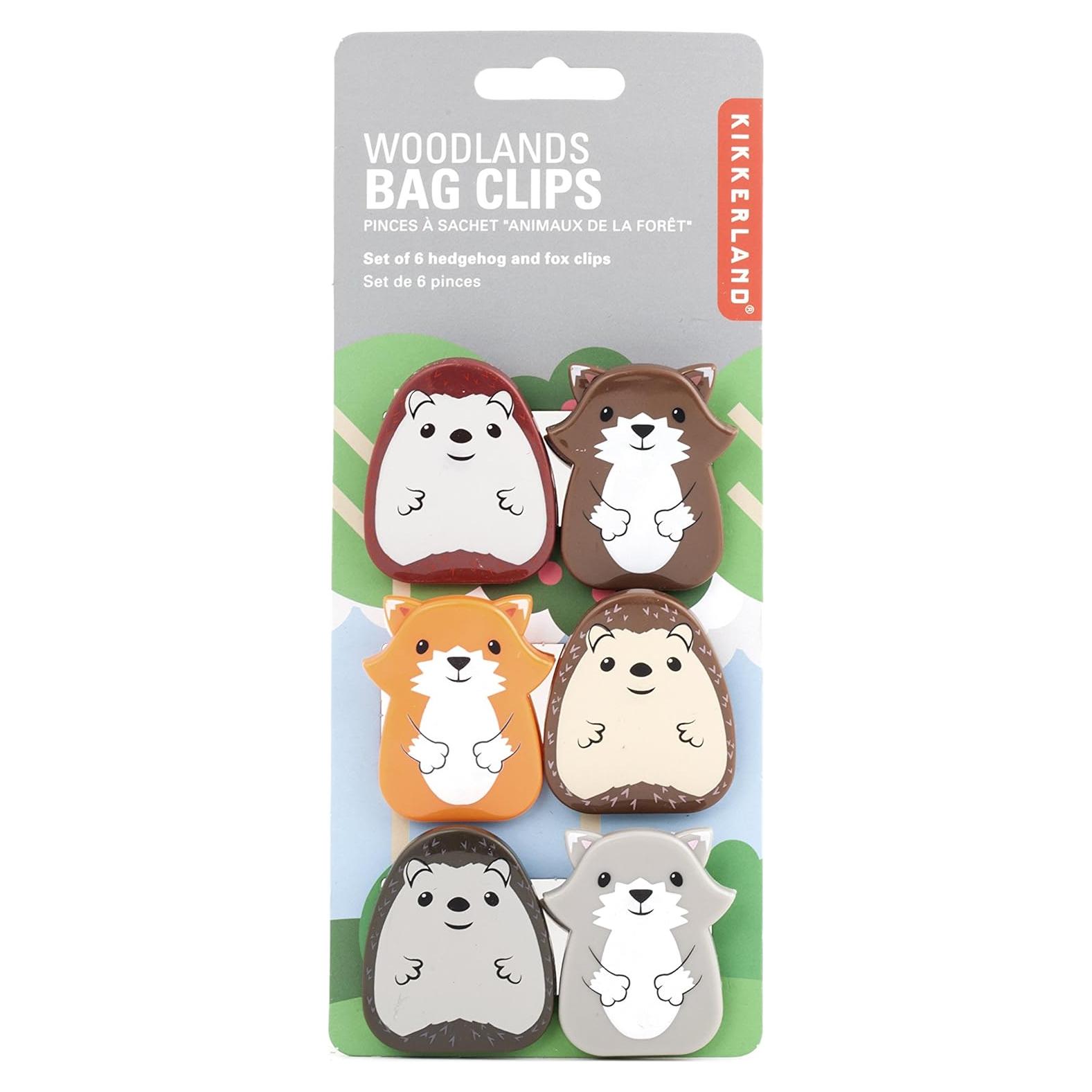 Set de 6 Clips de Bolsa Kikkerland Creaturas del Bosque
