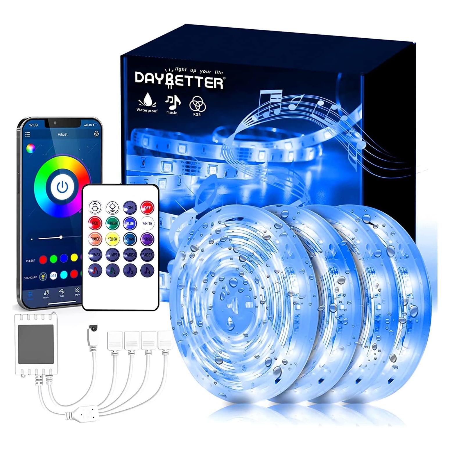 Luces de Tira LED DAYBETTER 20 m RGB Impermeables Control App