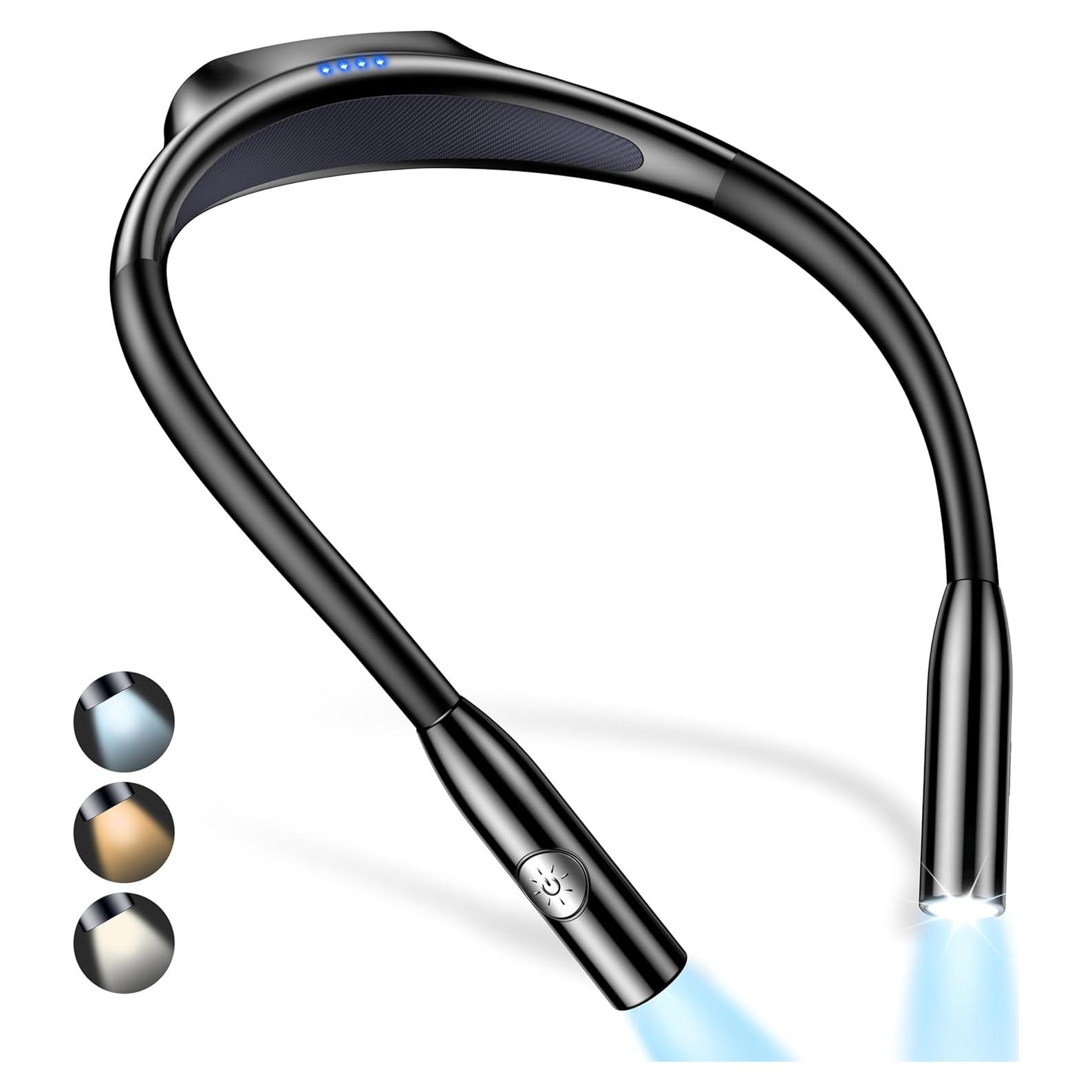 Luz de Lectura LED Gritin para el Cuello, 3 Colores, 80h
