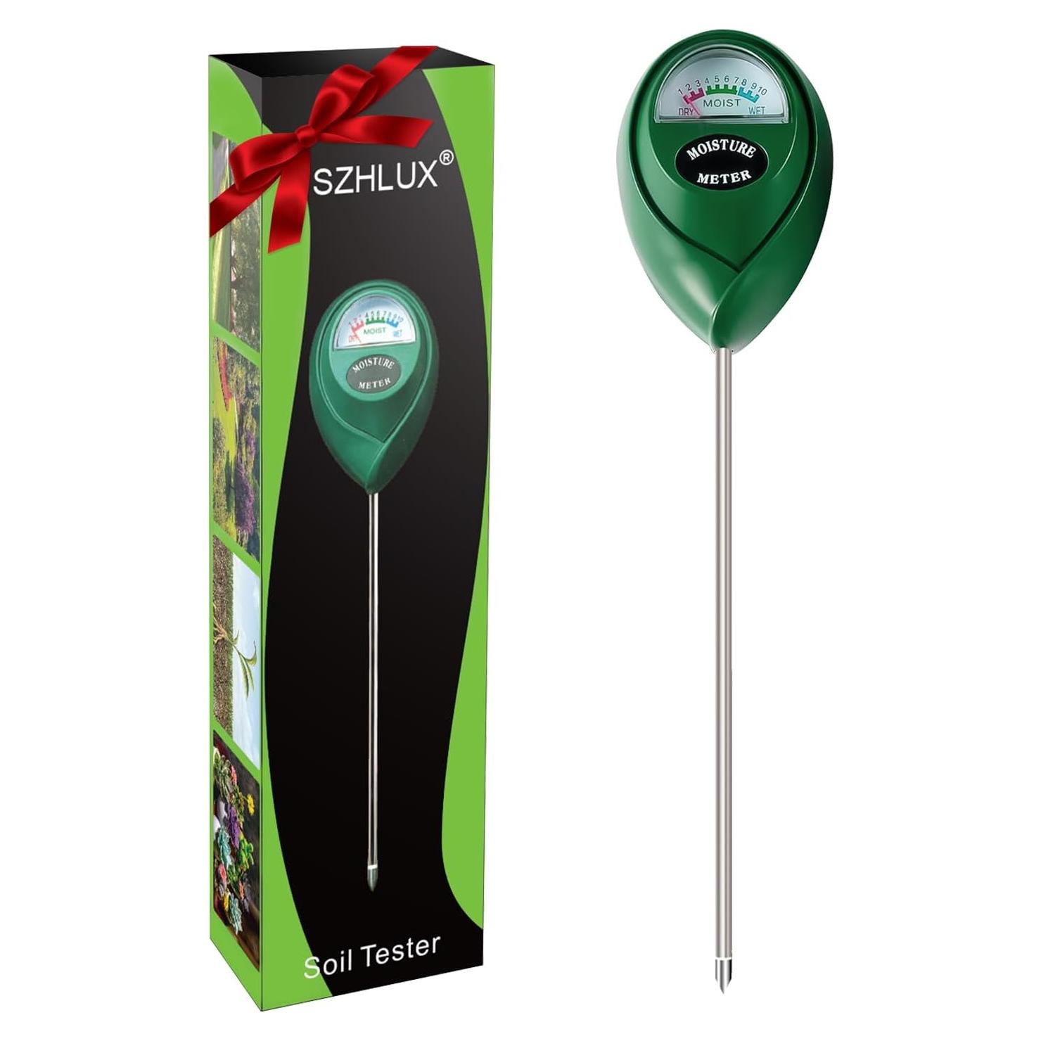 Medidor de Humedad SZHLUX 26 cm Verde para Jardinería