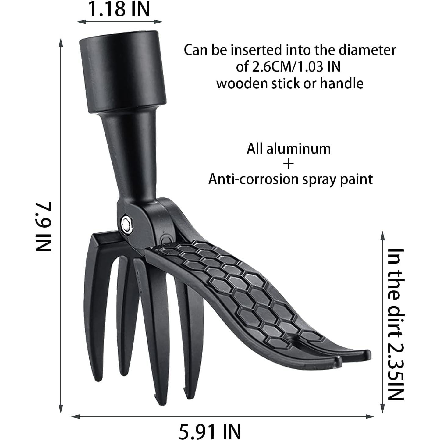 Weed Puller Tool Head Replacement, Weeding Puller Remover Tool Stand Up Heavy Duty for Yard Garden, 4 Claws Steel Head Artifact Uprooting Weeder Tool Design Easily Remove Weeds (No Handle)