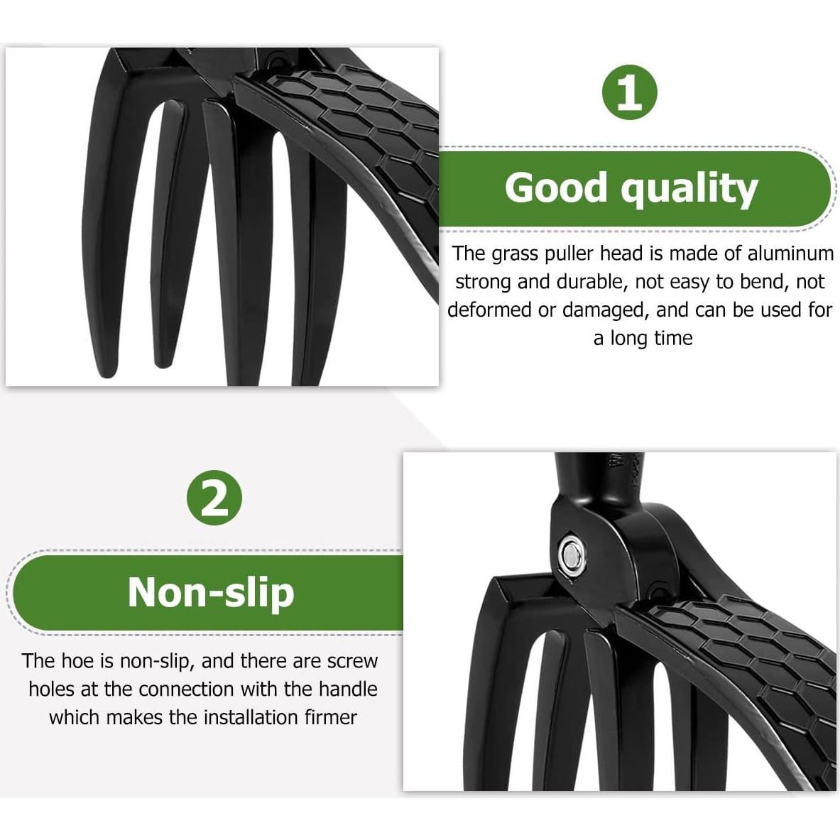 Weed Puller Tool Head Replacement, Weeding Puller Remover Tool Stand Up Heavy Duty for Yard Garden, 4 Claws Steel Head Artifact Uprooting Weeder Tool Design Easily Remove Weeds (No Handle)