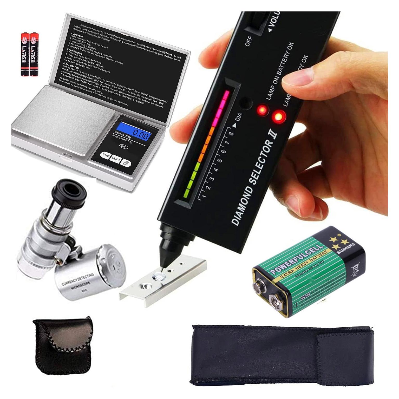 Bolígrafo Probador de Diamantes Szxhf + Lupa LED 60X