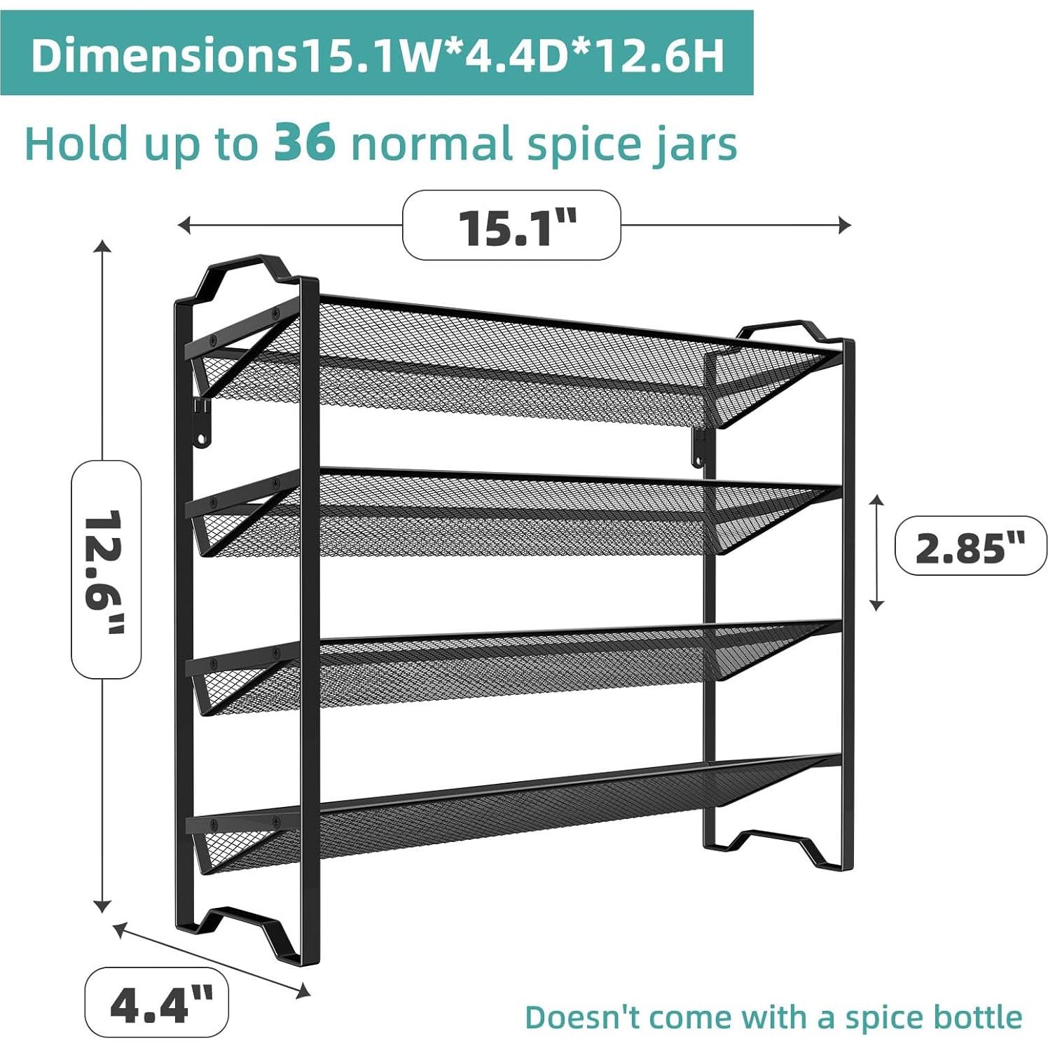 Organizador de Especias 4 Niveles Simple Trending Negro