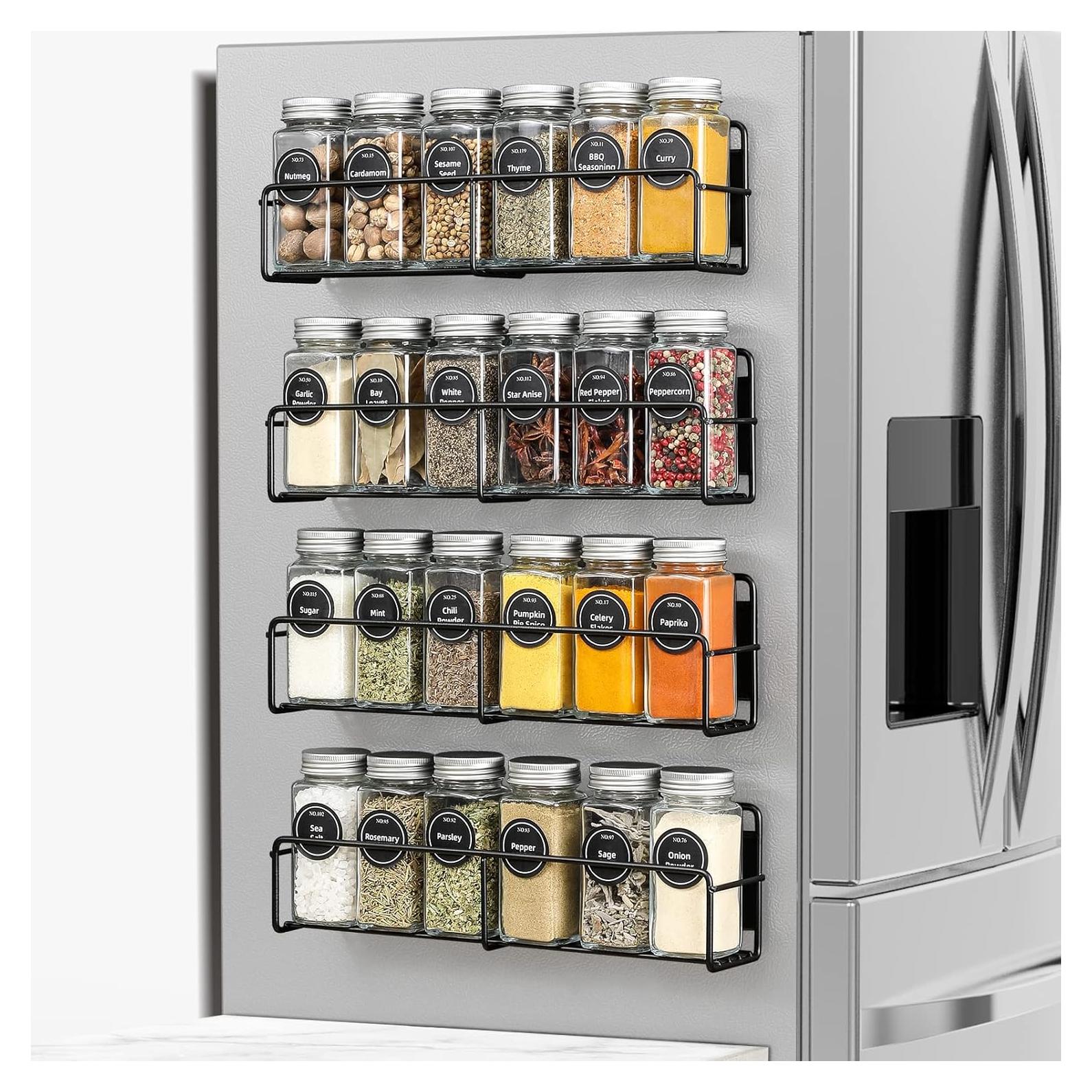 Estante Magnético para Especias VITEVER, 4 Tarros de Vidrio