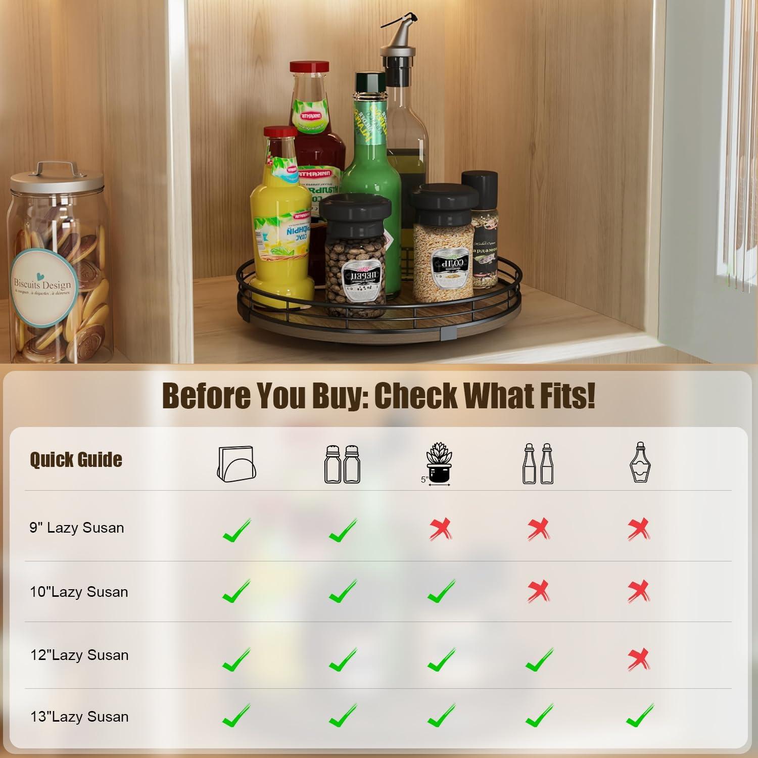 Organizador Giratorio Lazy Susan HGF 30,48 cm Madera Rústica