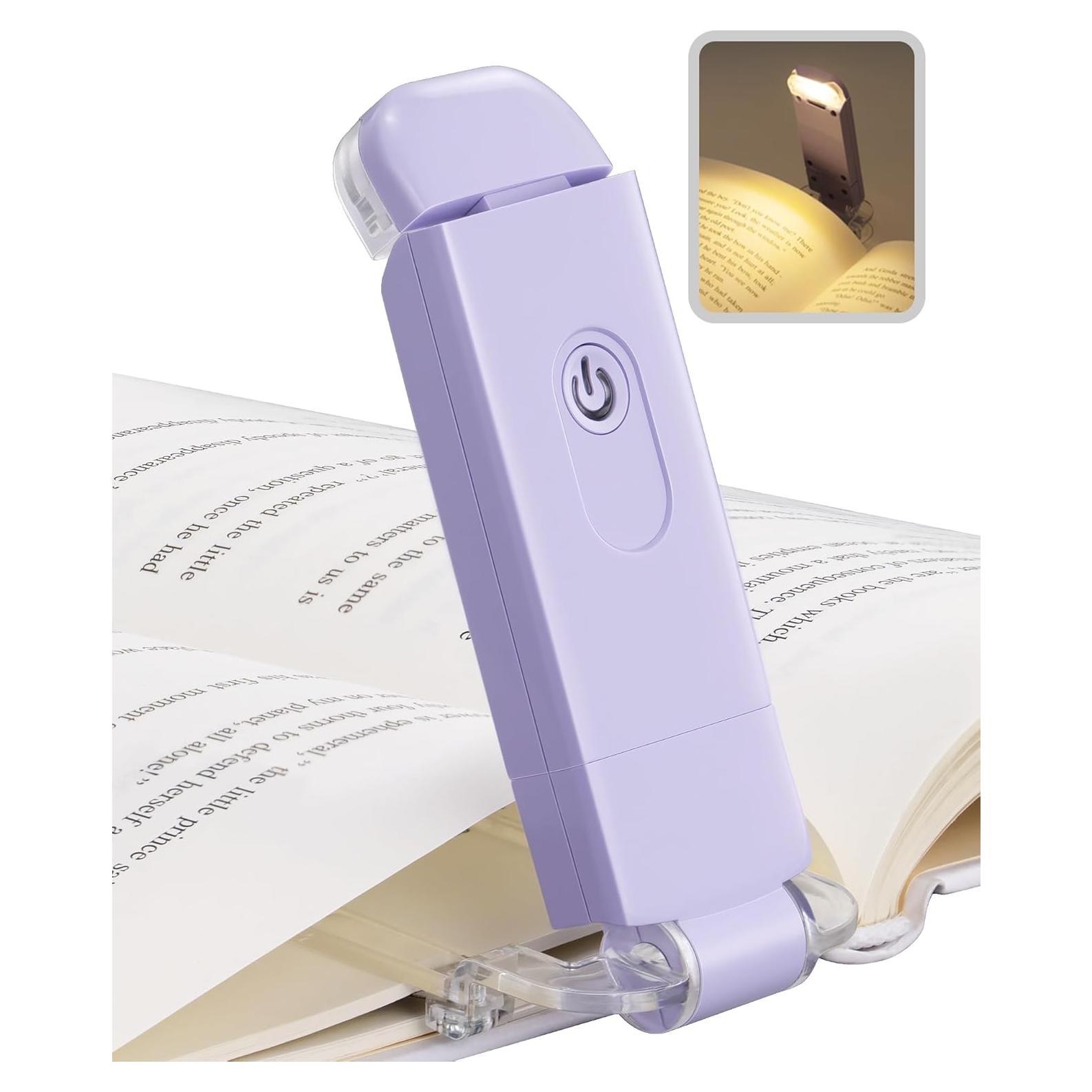 Luz de Libro LED DEWENWILS Recargable USB Púrpura 16 Lúmenes