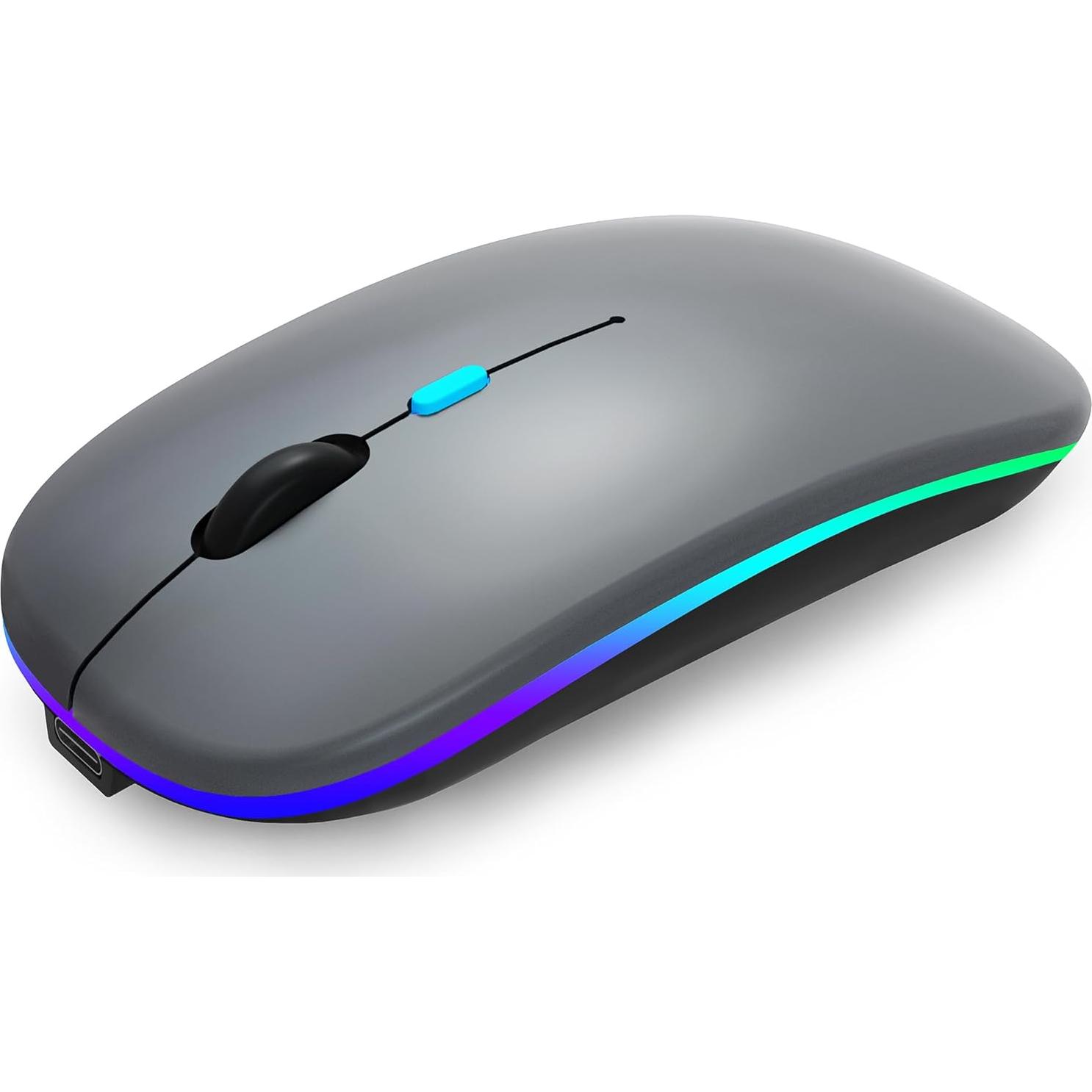 Ratón Bluetooth Inalámbrico Recargable AIKOKOK Gris