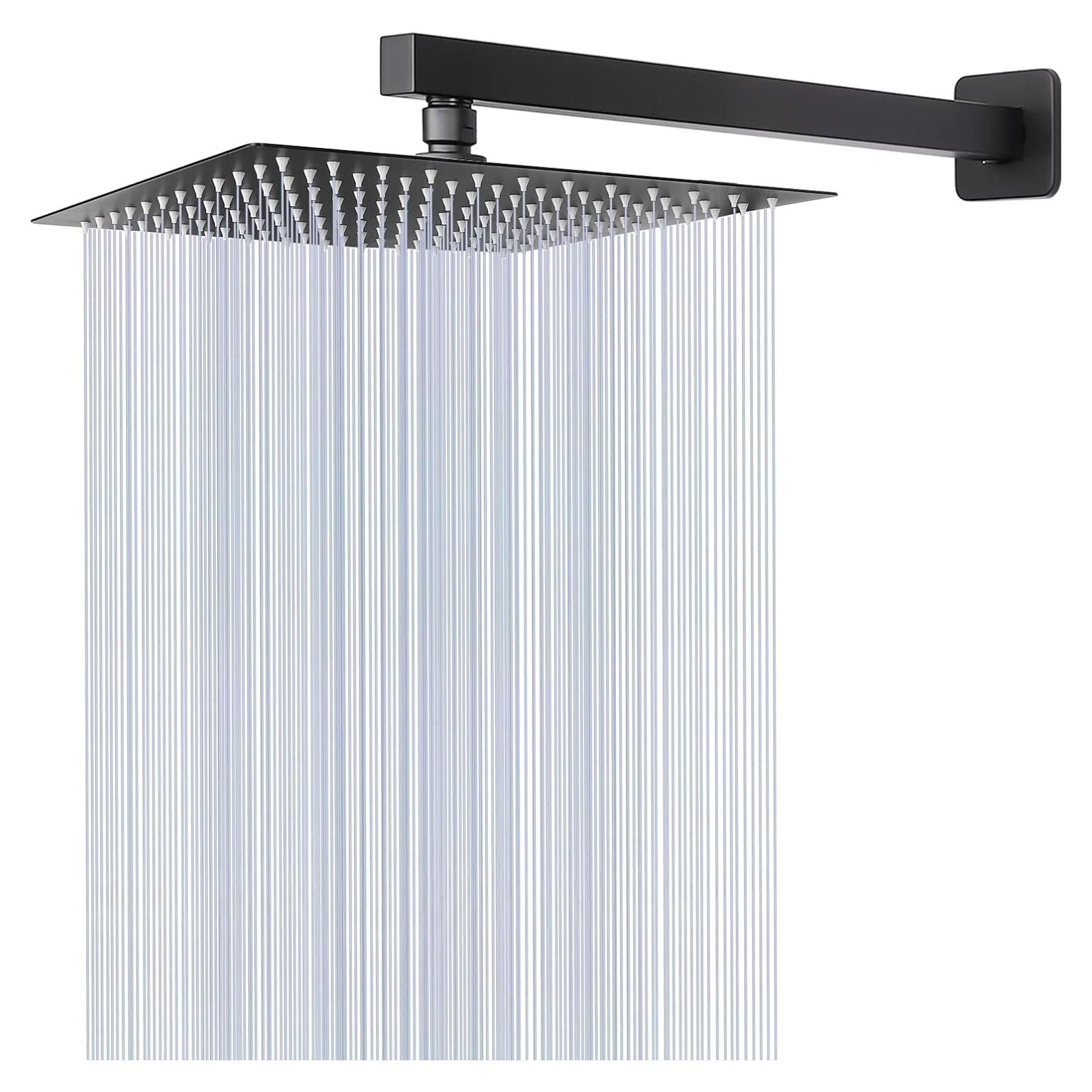 Cabezal de Ducha HarJue 10" Acero Inoxidable Negro Mate