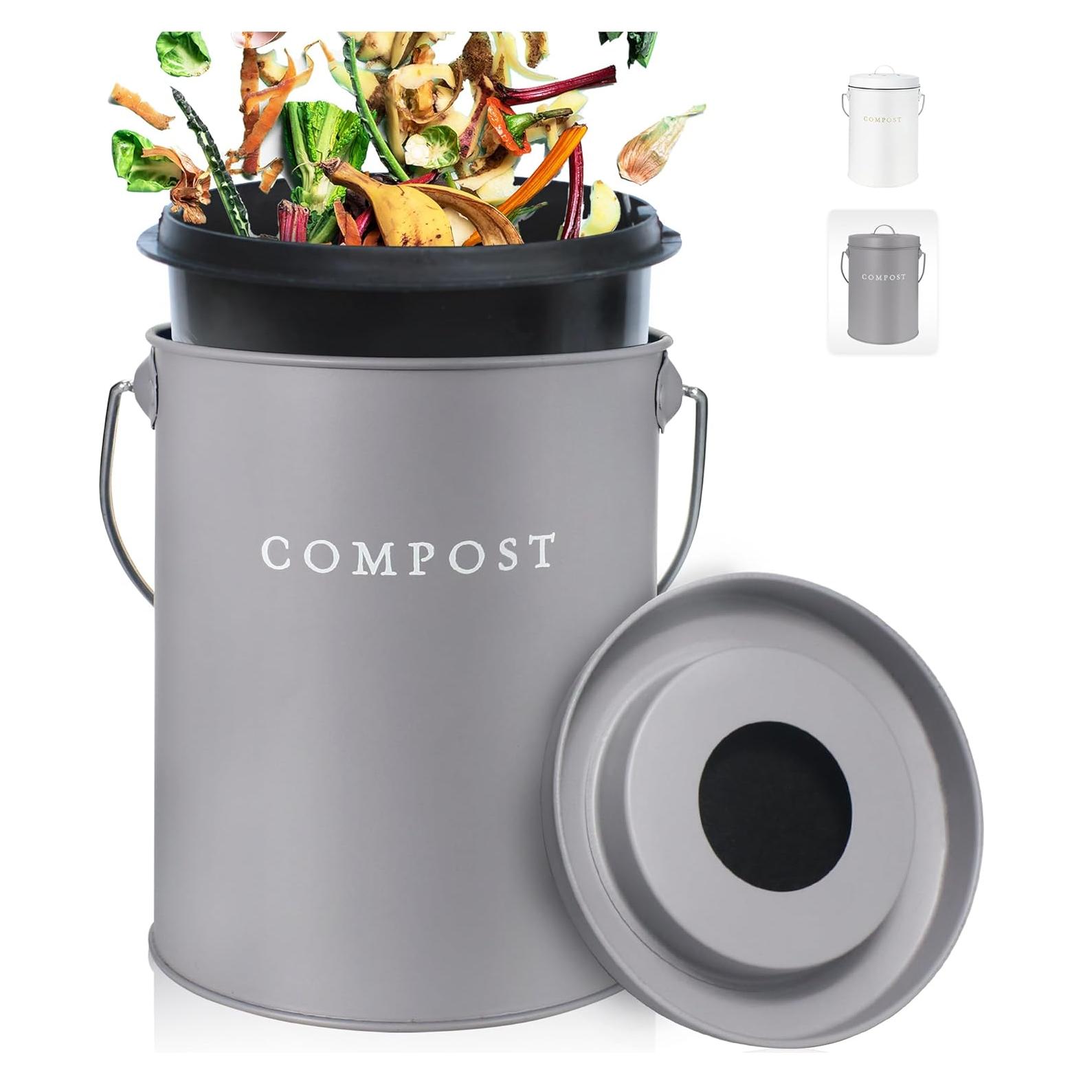 Cubo de Compostaje Interior FINESSY 5L Acero Inoxidable