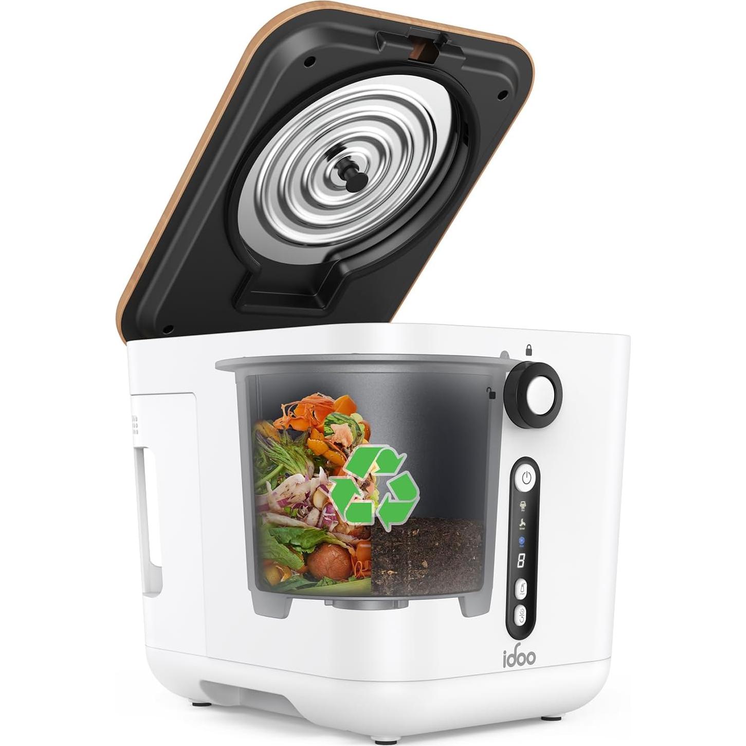 iDOO Compostador Eléctrico de Cocina 3L Sin Olores Blanco