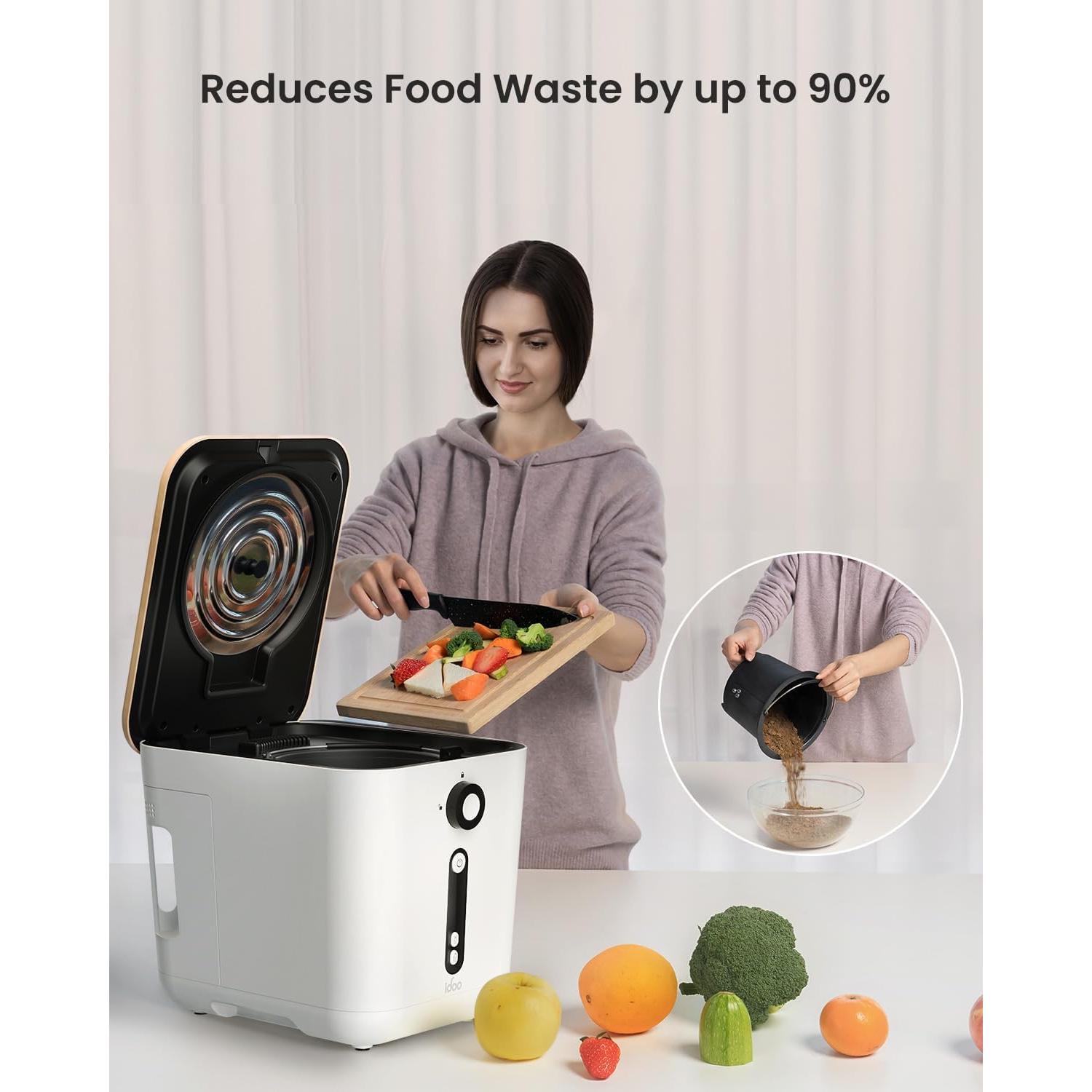 iDOO Compostador Eléctrico de Cocina 3L Sin Olores Blanco