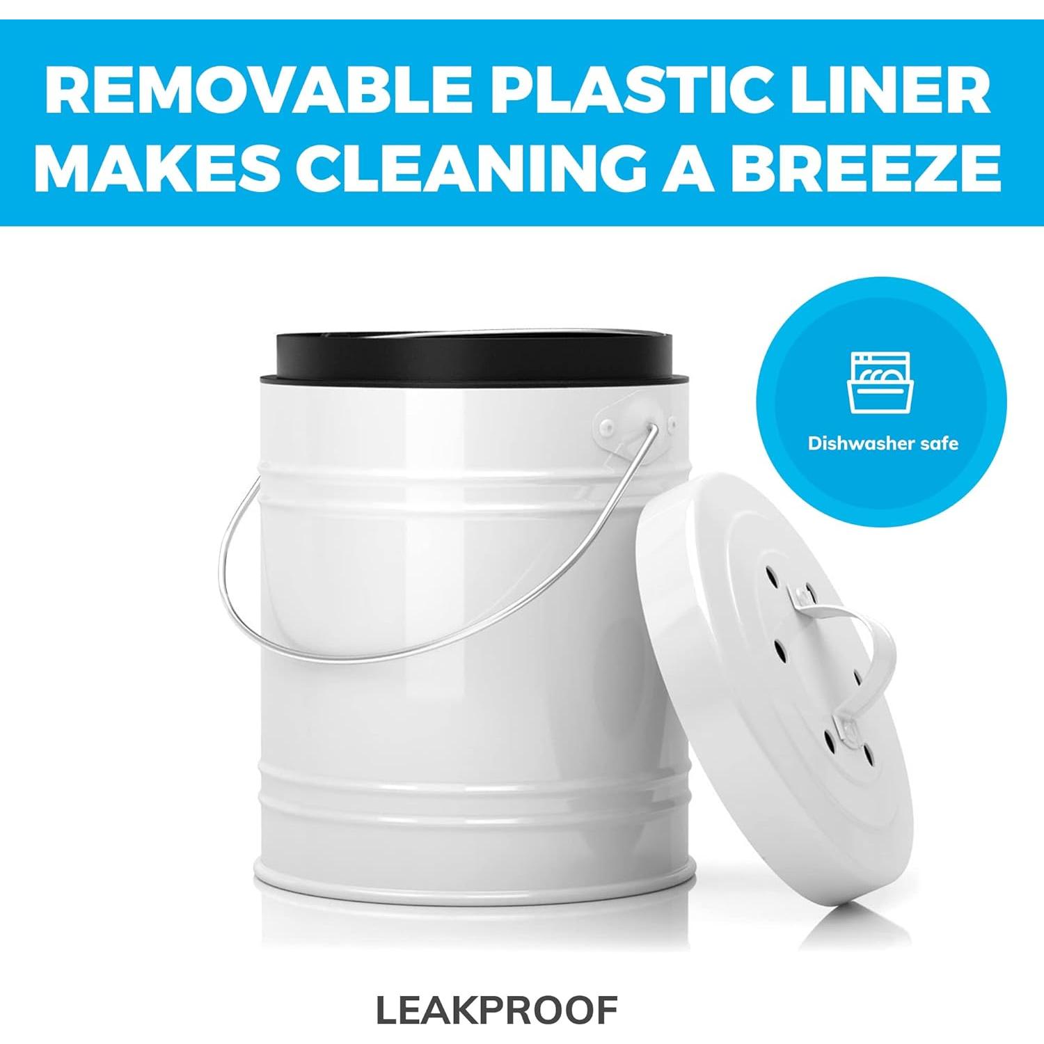 Bin de Compostaje 3L Cooler Kitchen Blanco Sin Olores