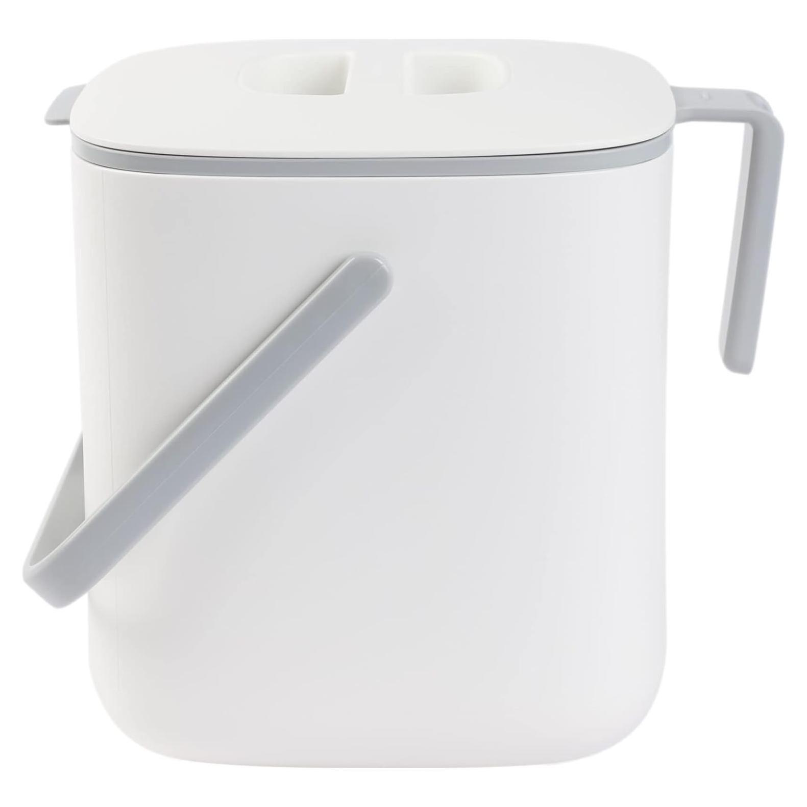 Cubo de Compostaje Ginkgo Azul 2.6L Blanco Hermético