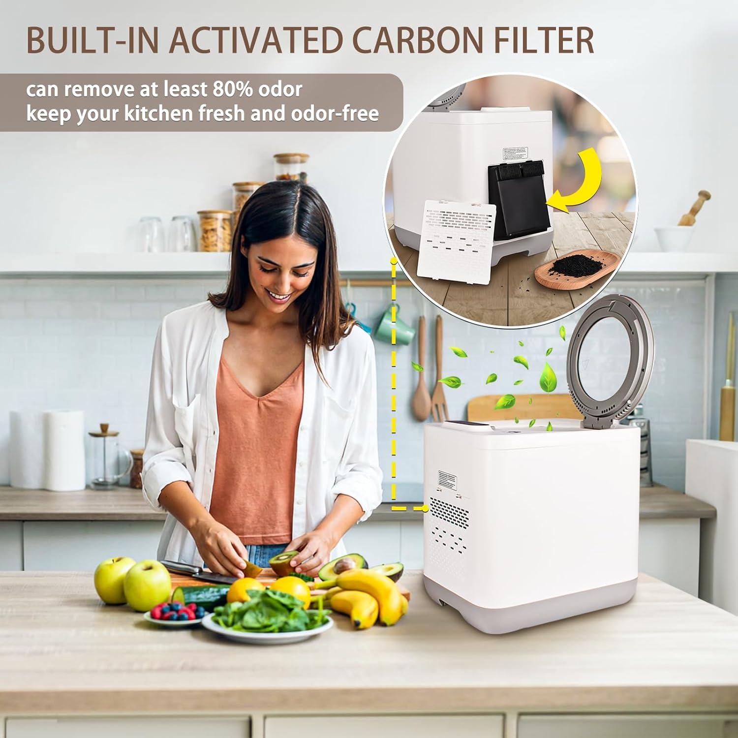 Compostador eléctrico de cocina Rompe las Olas 3.8L blanco