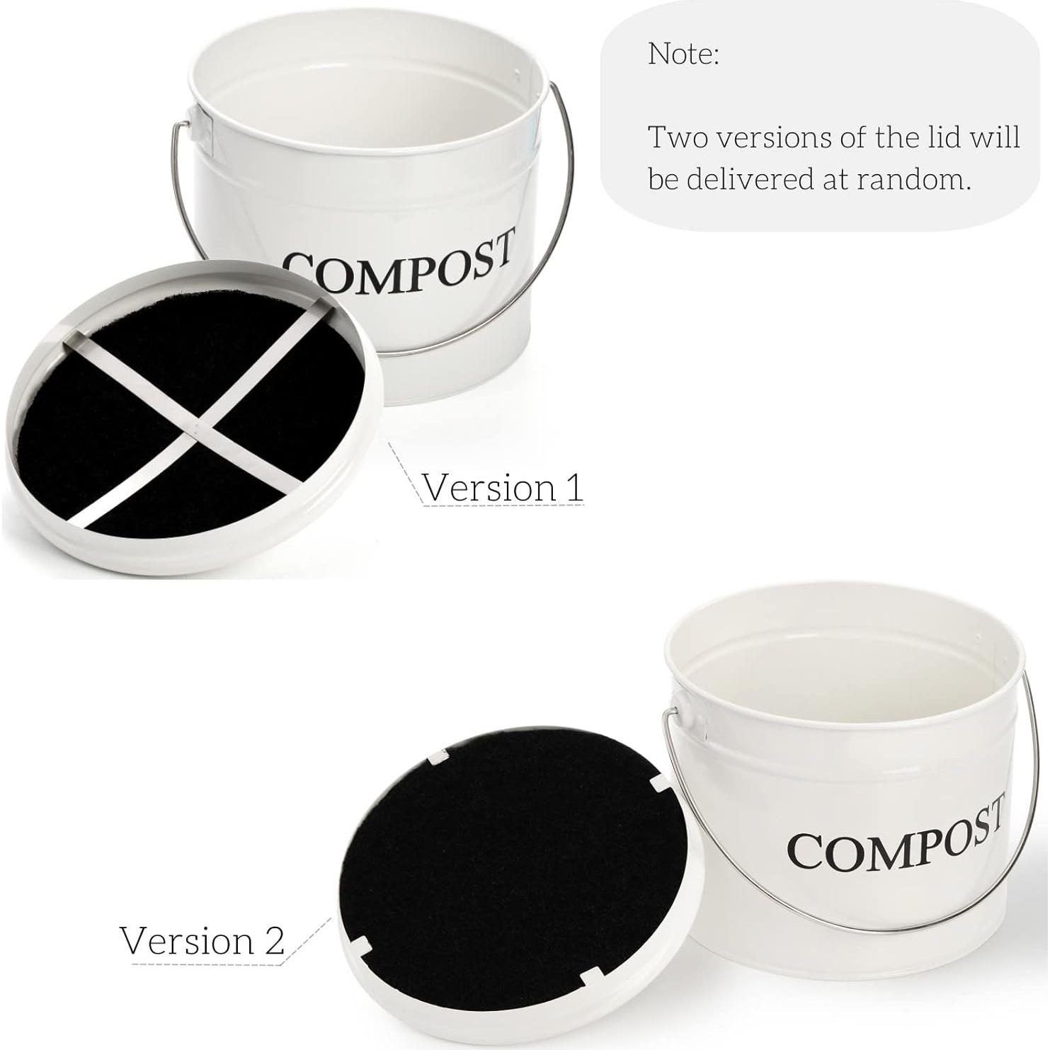 Cubo de Compostaje AVLA 3 Litros Blanco con Filtro