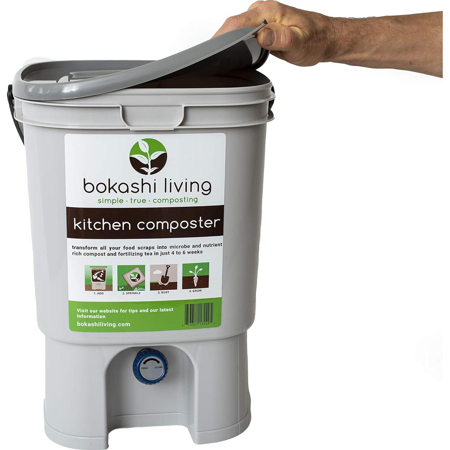 Kit de Compostaje Bokashi Premium 1 Contenedor 1 kg Salvado