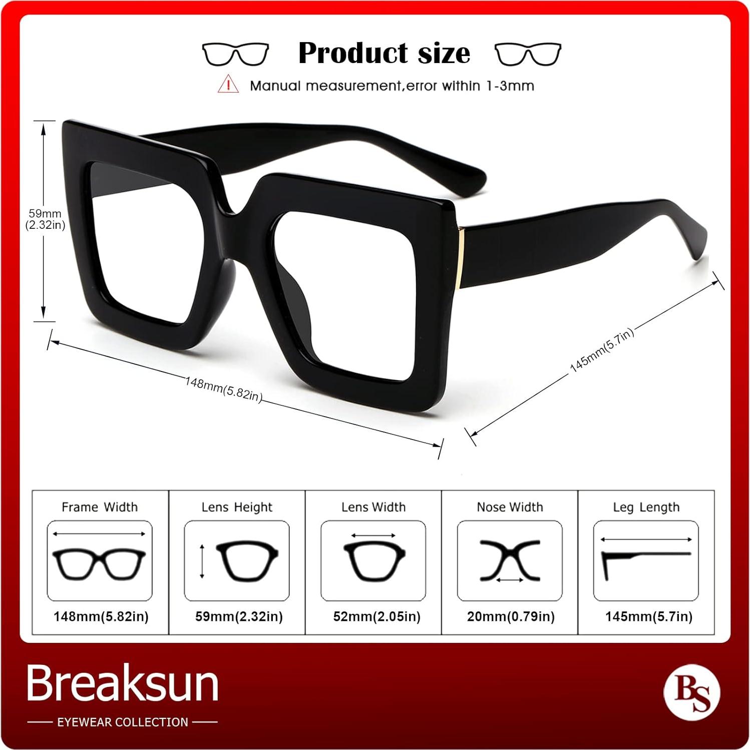 Gafas de luz azul Breaksun B20A grandes para mujeres