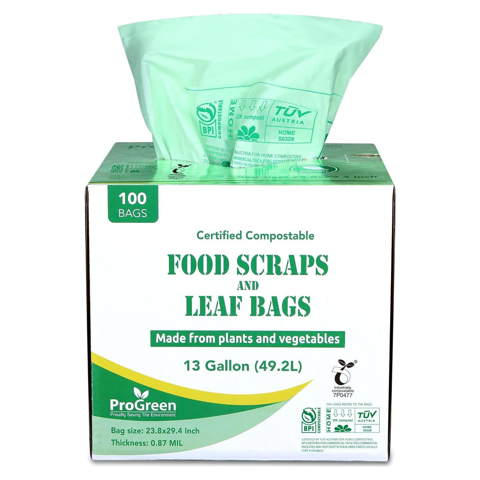 Bolsas Compostables ProGreen 13 Galones 100 Unidades