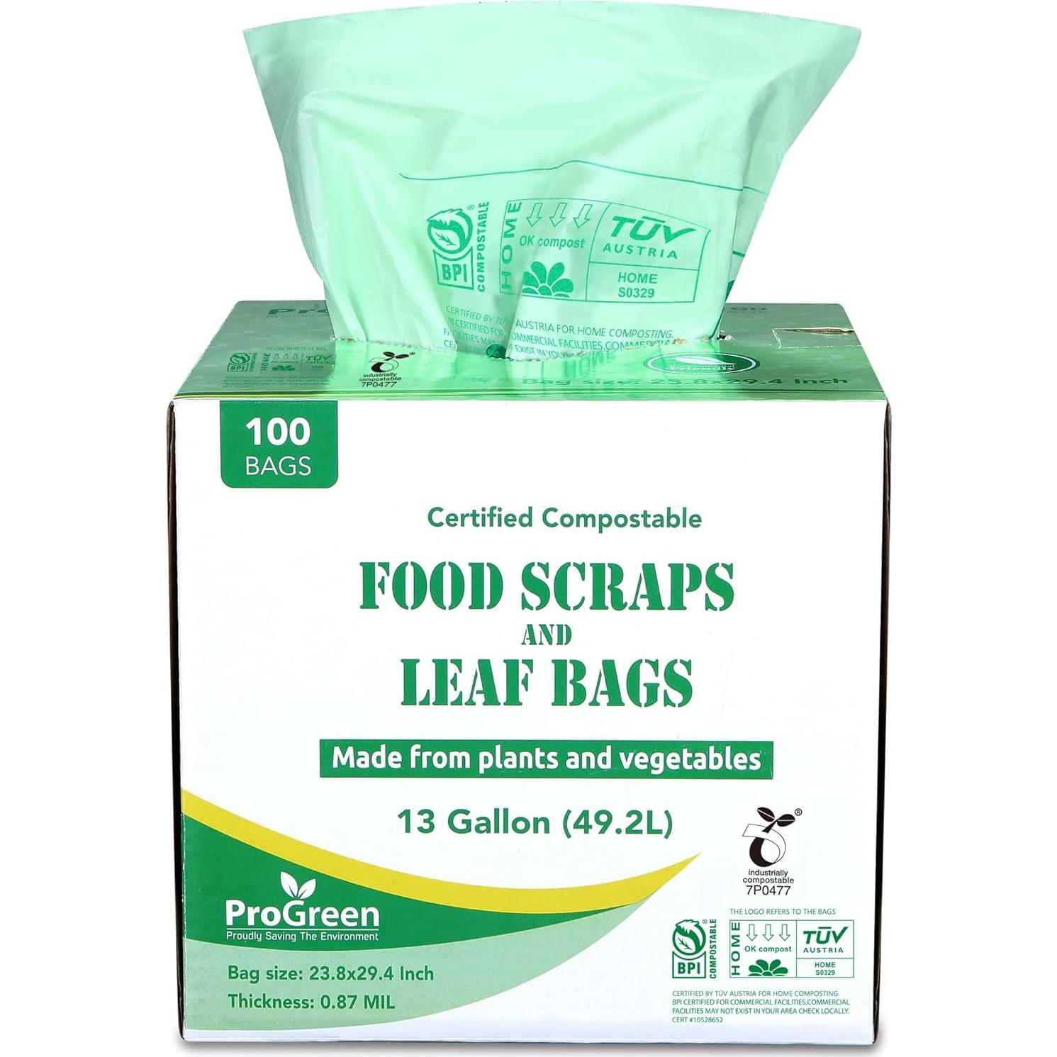 Bolsas Compostables ProGreen 13 Galones 100 Unidades