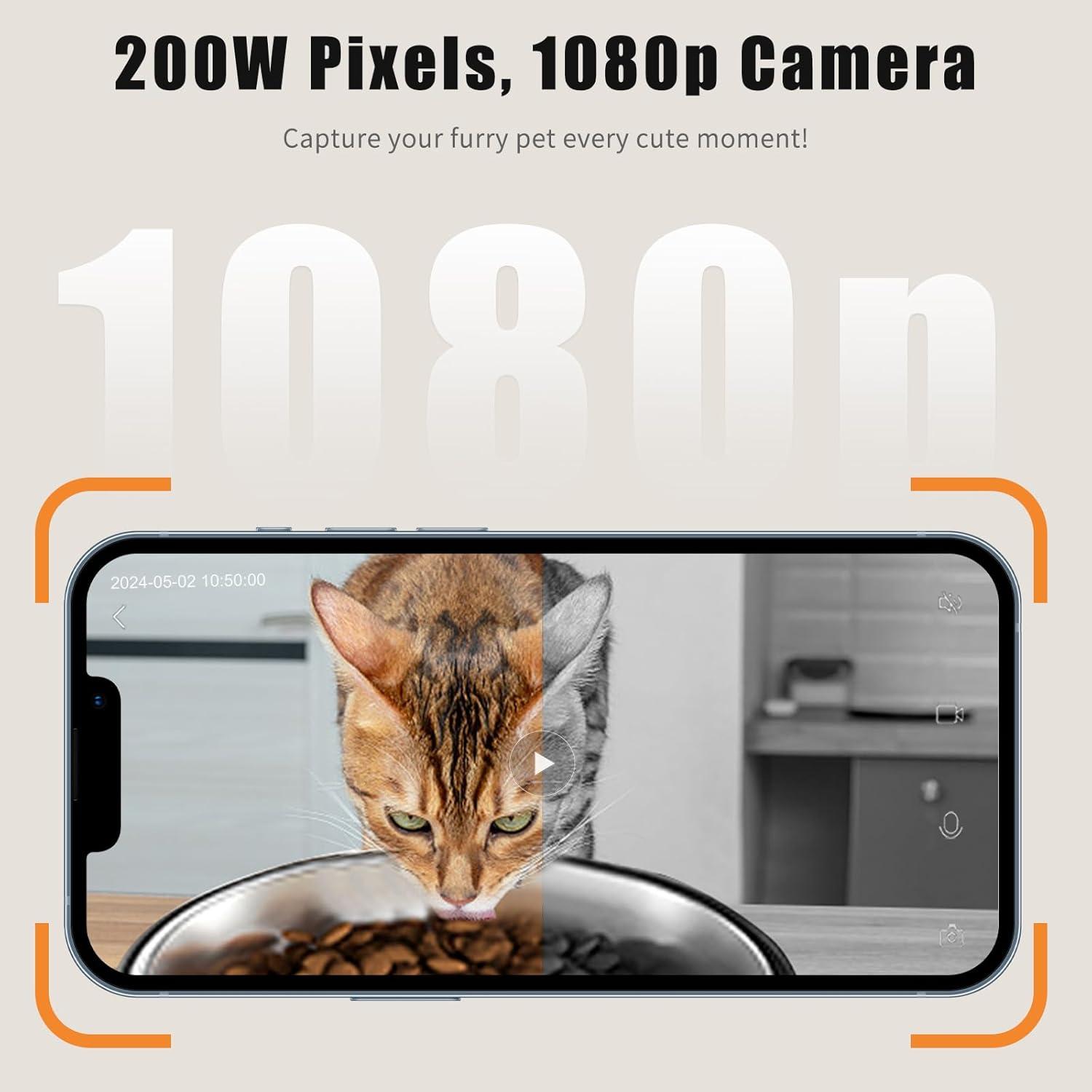 Comedero Automático Podazz F18C HD 1080P para Gatos y Perros