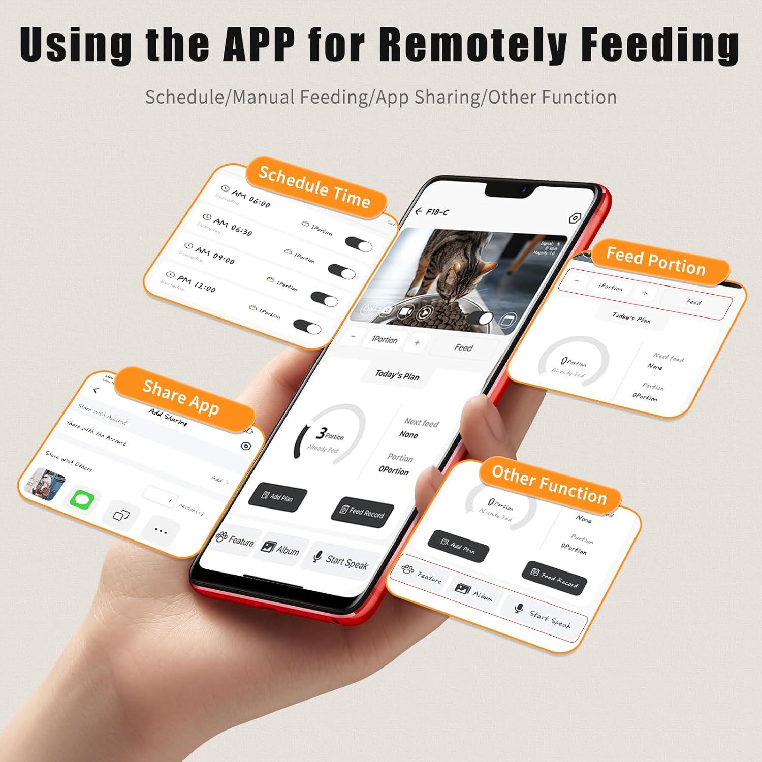Comedero Automático Podazz F18C HD 1080P para Gatos y Perros