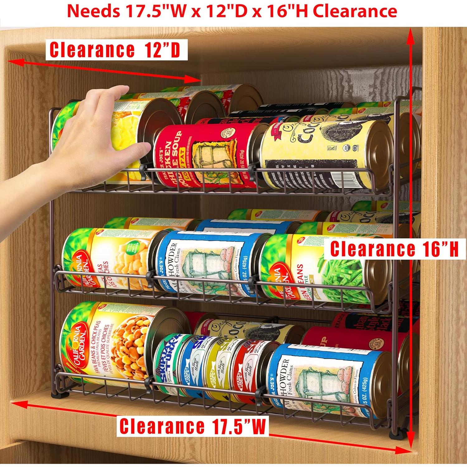 Organizador apilable de latas SimpleHouseware bronce 3 estantes