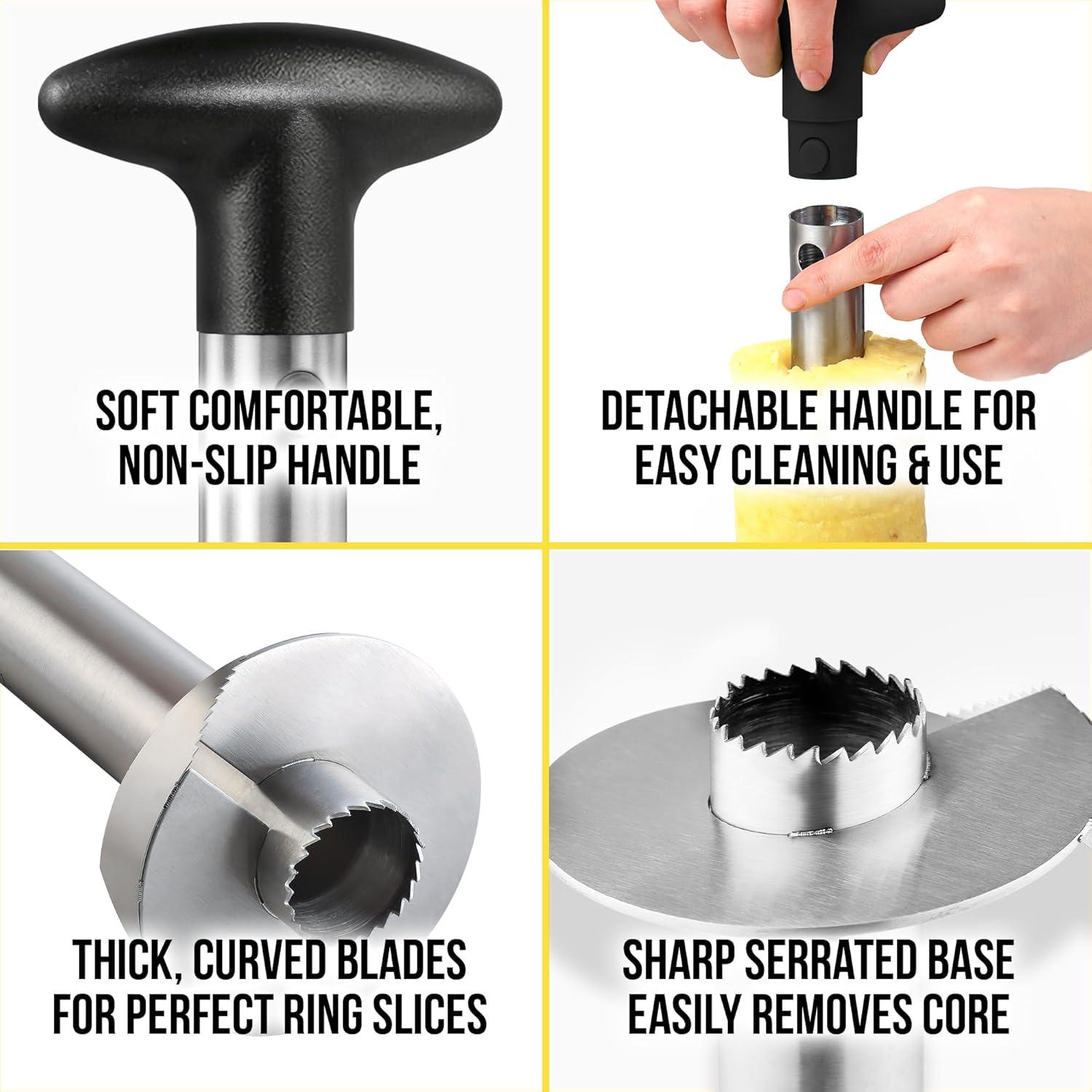 Cortador de Piña Zulay Kitchen Acero Inoxidable Negro 24.5cm