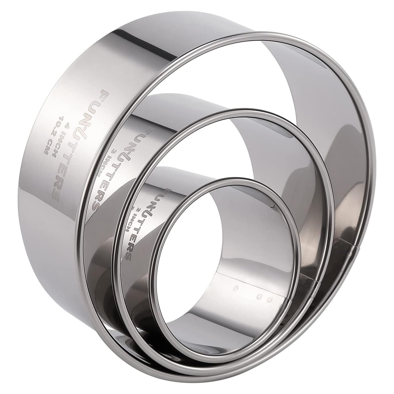 Juego de Cortadores de Galletas Funutters 3 Piezas 2-4 Pulgadas