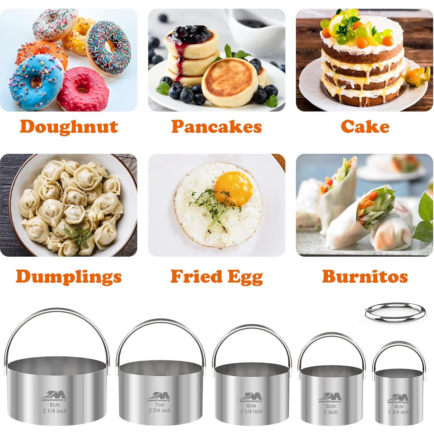 Juego de Cortadores de Galletas M JINGMEI 5 Piezas Acero Inoxidable