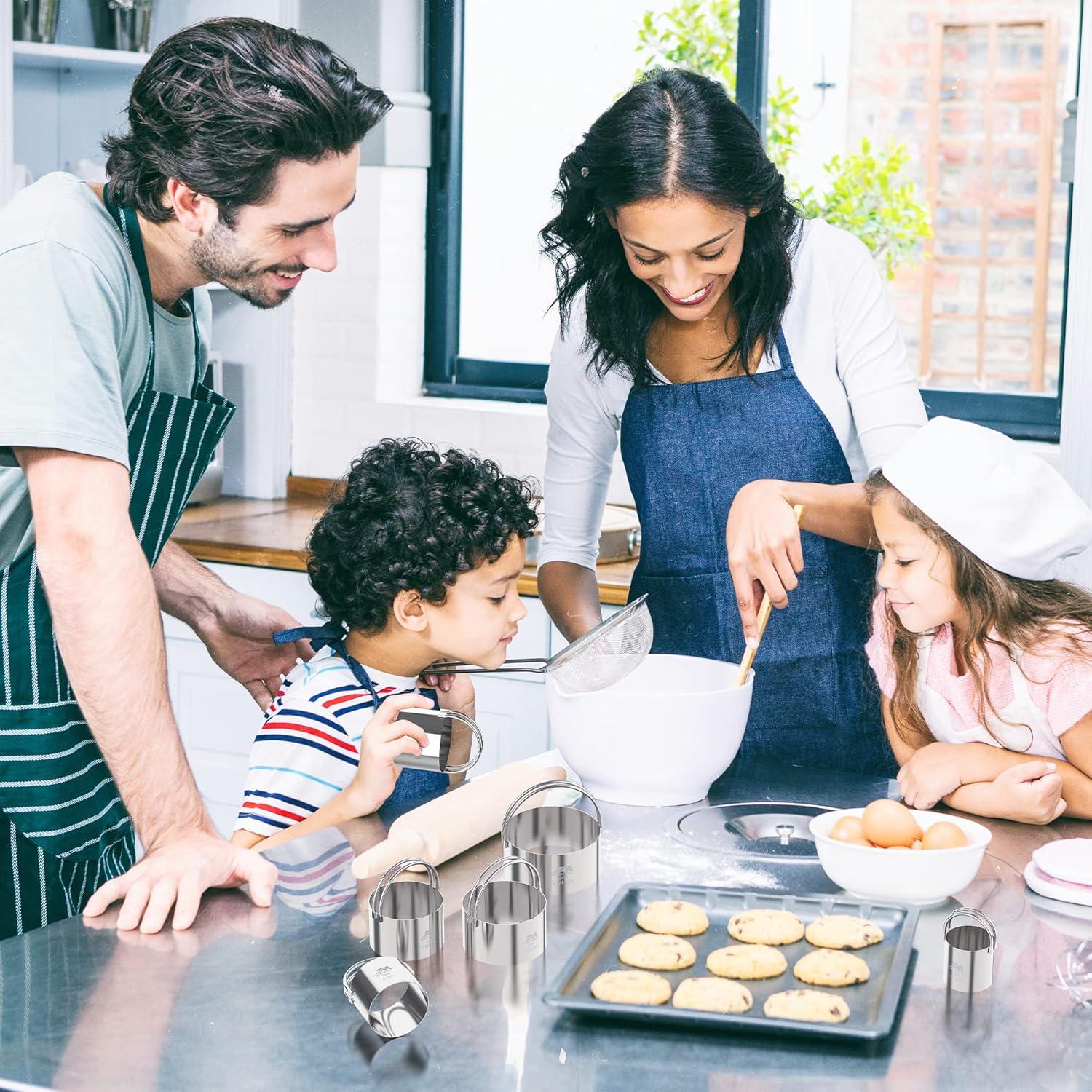 Juego de Cortadores de Galletas M JINGMEI 5 Piezas Acero Inoxidable