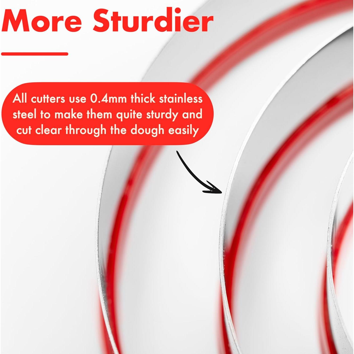 Juego de Cortadores de Galletas Redondos COOKIEQUE 3 Piezas