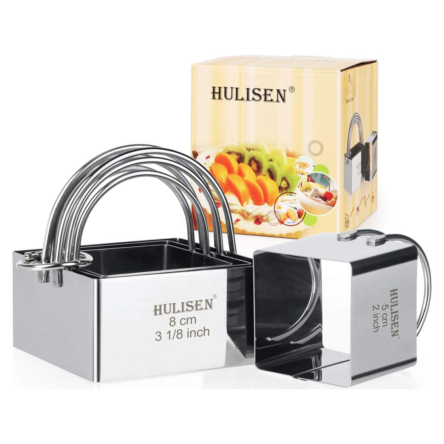 Juego de Cortadores de Galletas HULISEN Cuadrados 4 Piezas