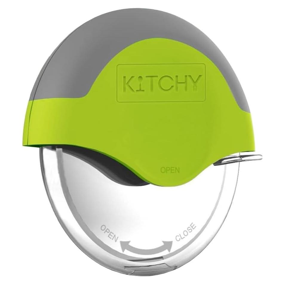 Cortador de Pizza Kitchy Verde con Cubierta Protectora