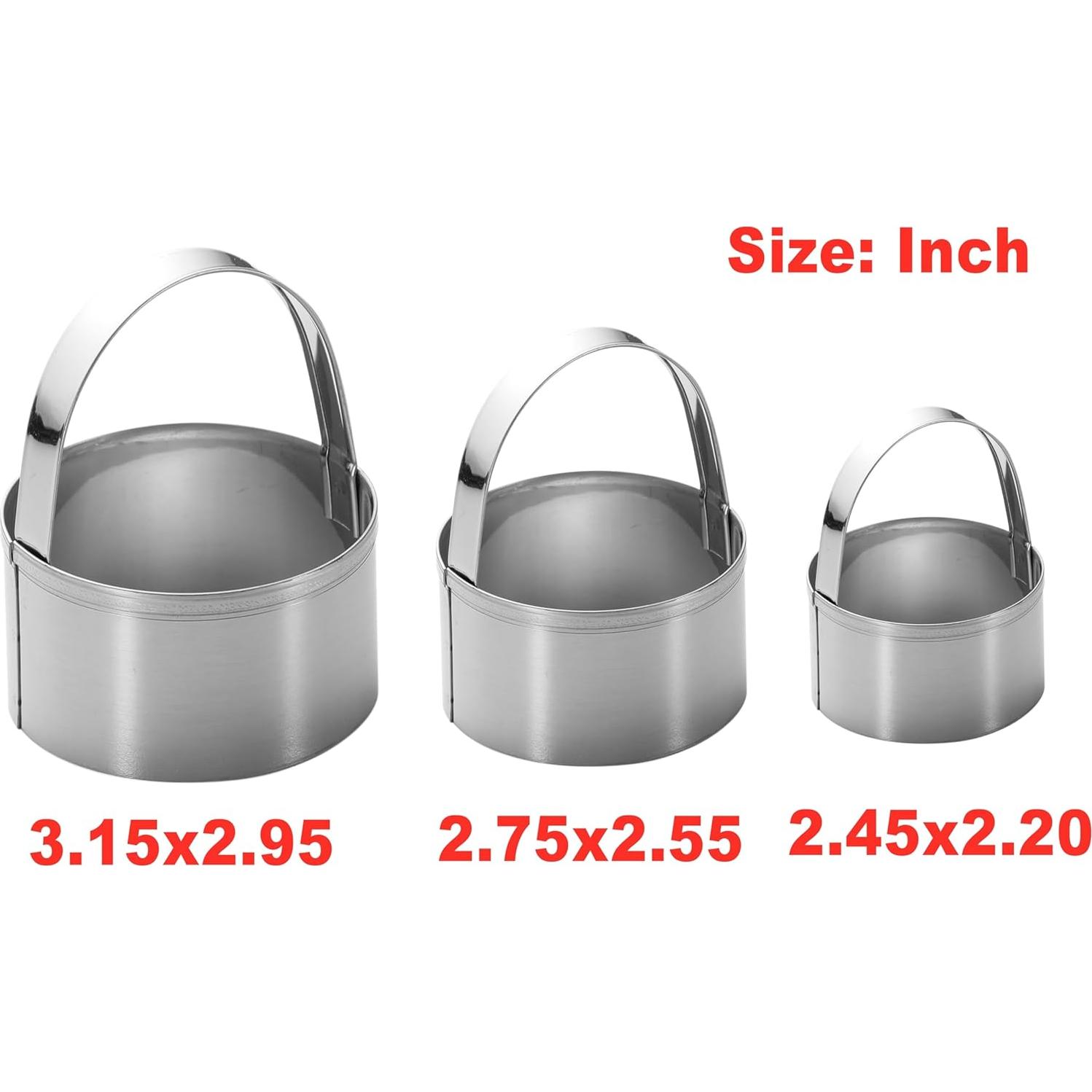 Cortador de Galletas Redondo Maykito - Set de 3 Piezas Acero Inoxidable