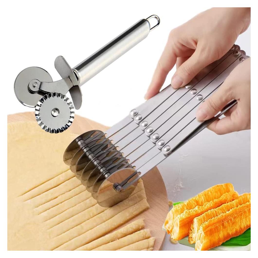 Cortador de Masa 7 Ruedas MTOMDY Acero Inoxidable 74 cm