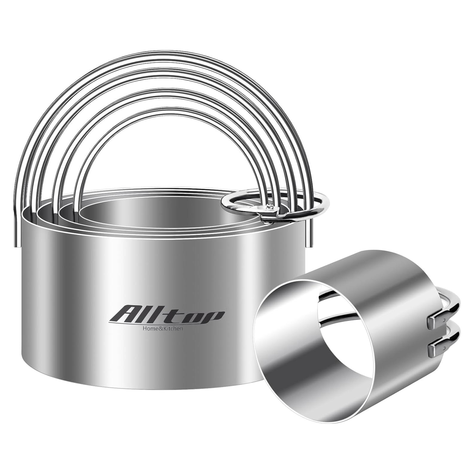 Cortadores de Galletas Redondos ALLTOP Acero Inoxidable 5 Pcs