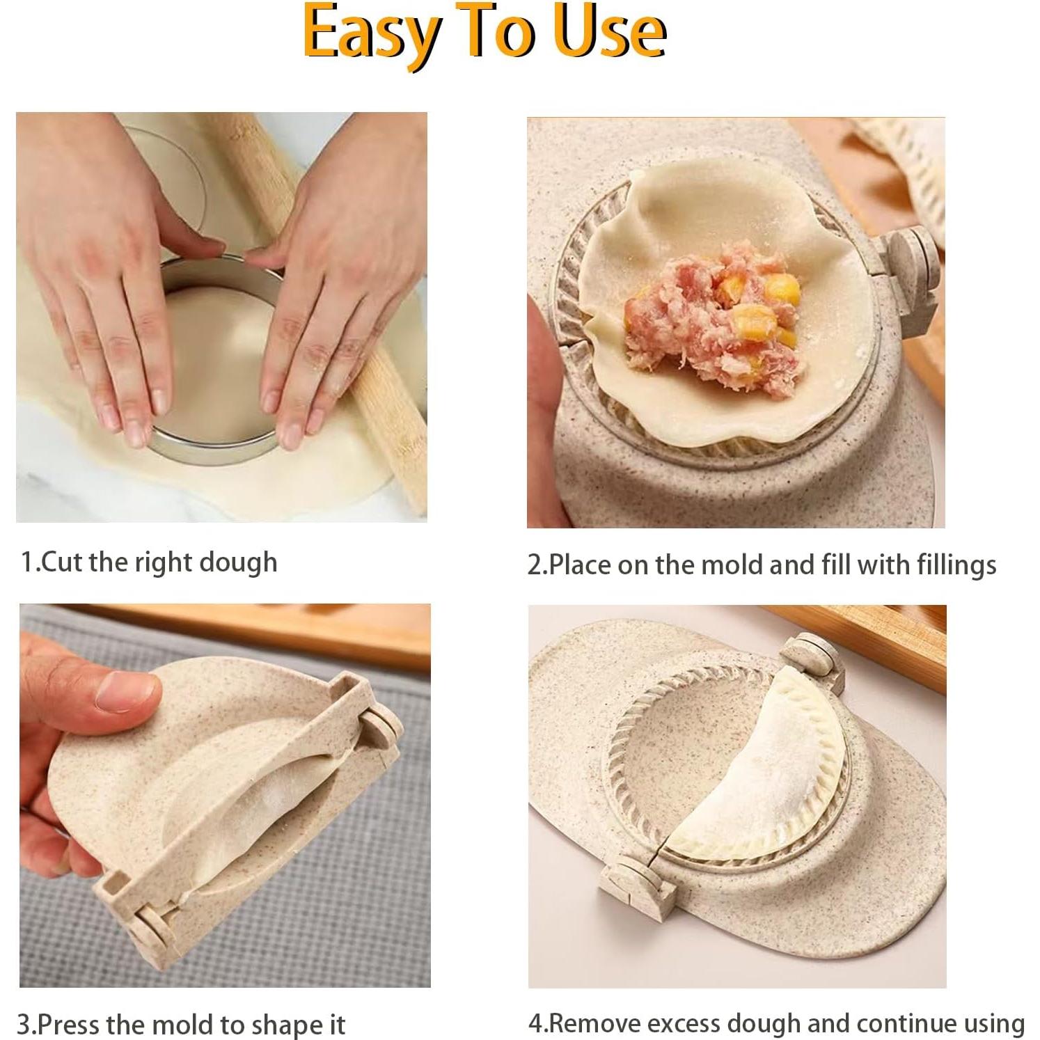 Hacedor de Dumplings TONBOOT Set 3 Tamaños Prensa y Cortador