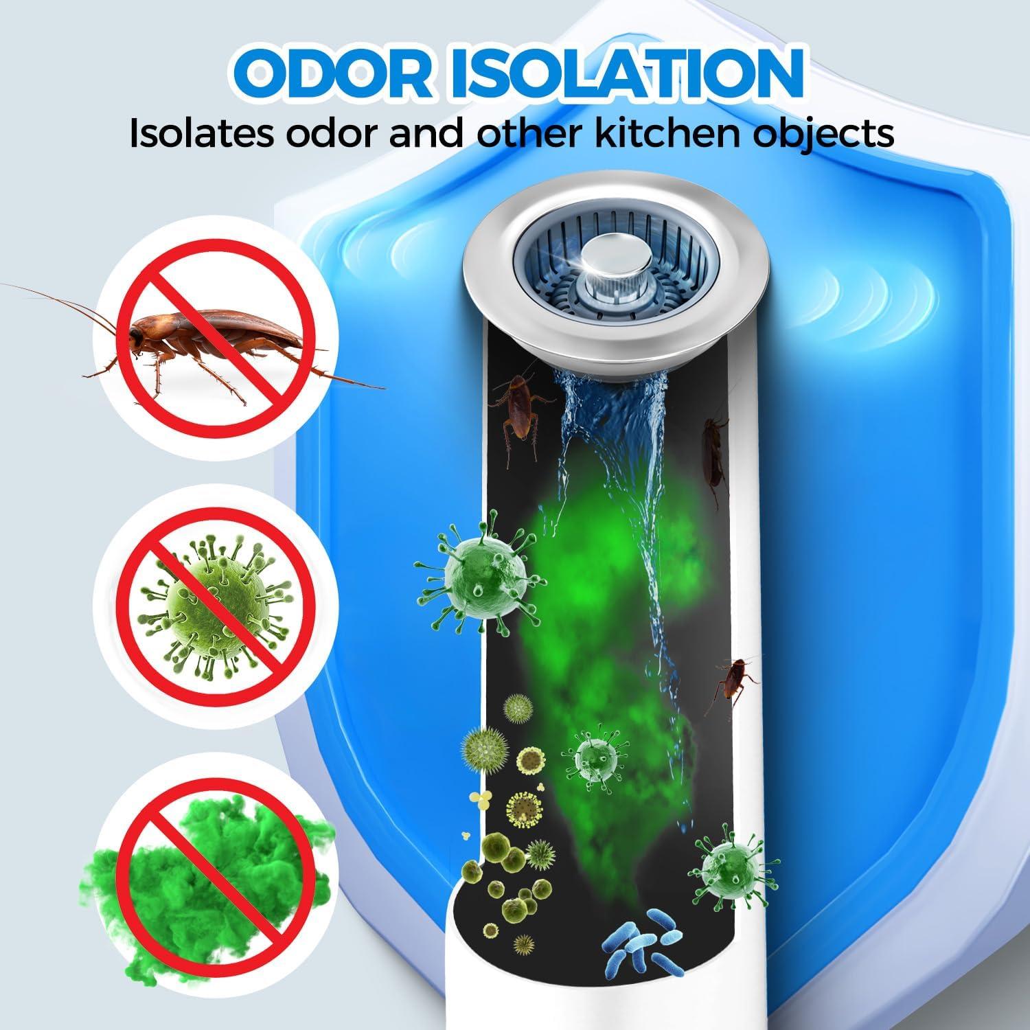 Colador de desagüe 3 en 1 ZAA de acero inoxidable 8,89 cm