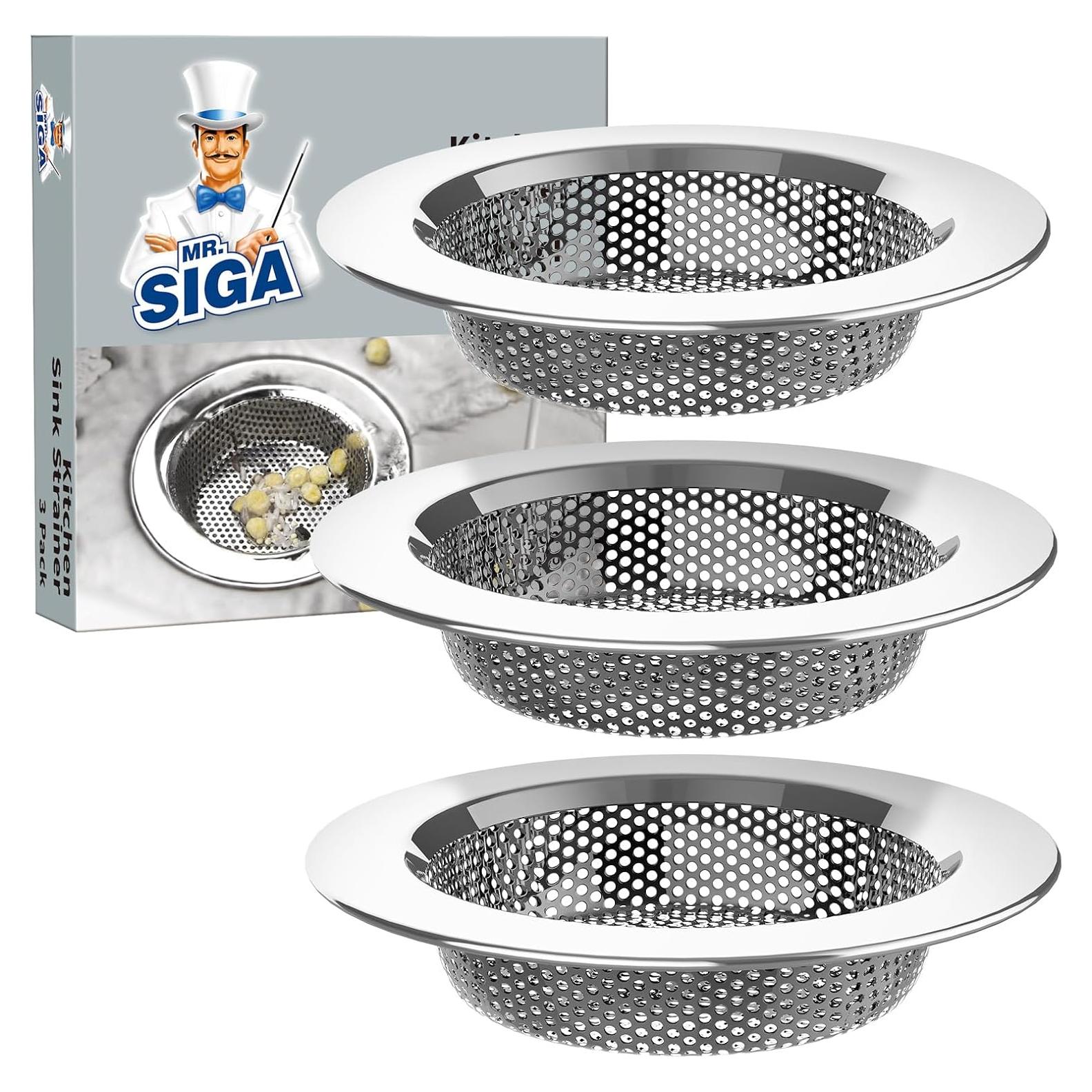 Colador de Fregadero MR.SIGA Acero Inoxidable 3 Piezas 11.2cm