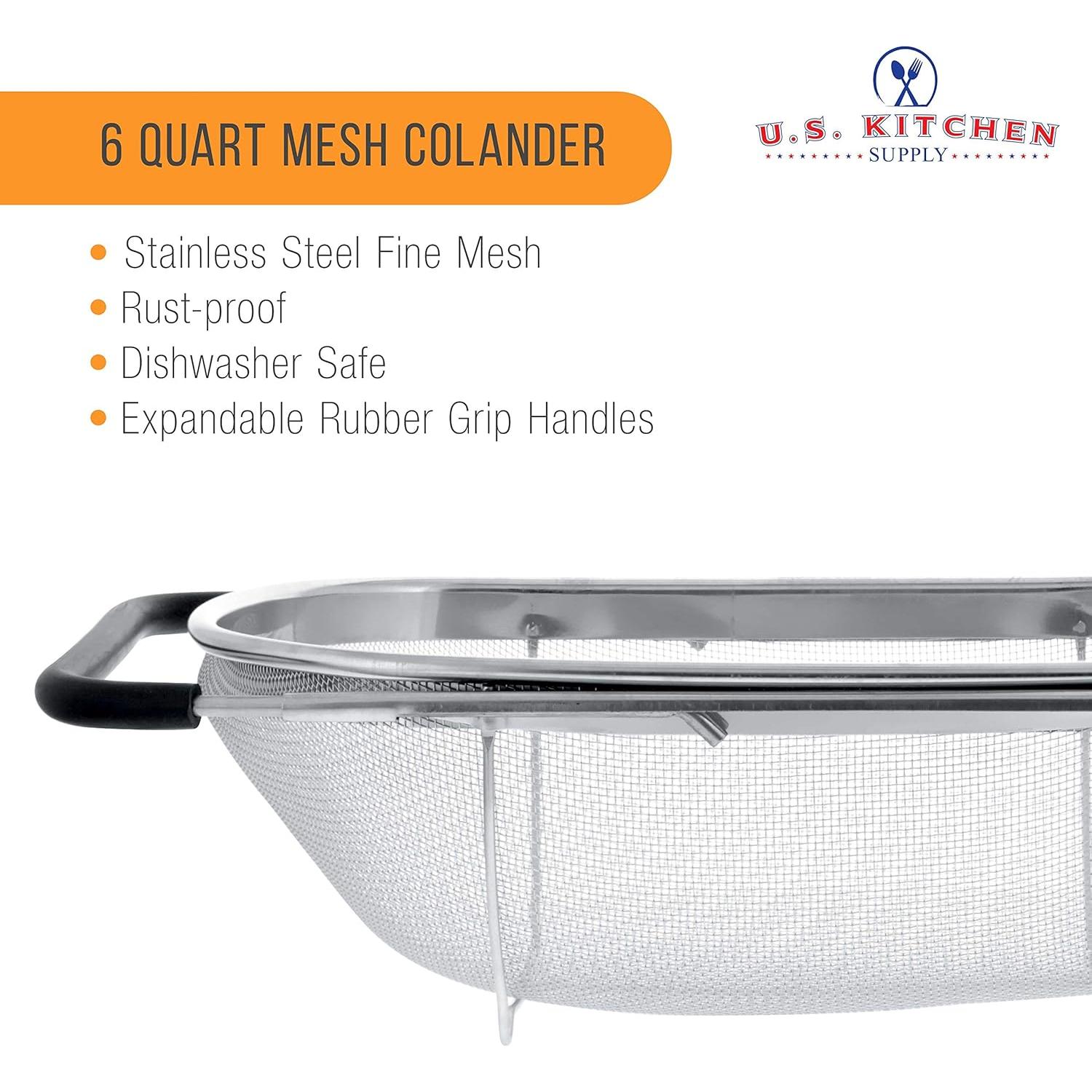 Colador Ovalado de Acero Inoxidable Suministro de Cocina 6L