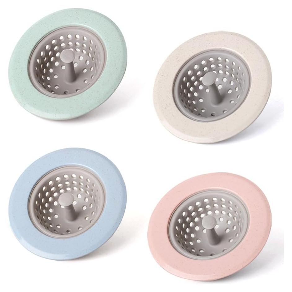 Colador de Cocina Silicona 4 Pcs CORNERJOY Verde Azul Rosa